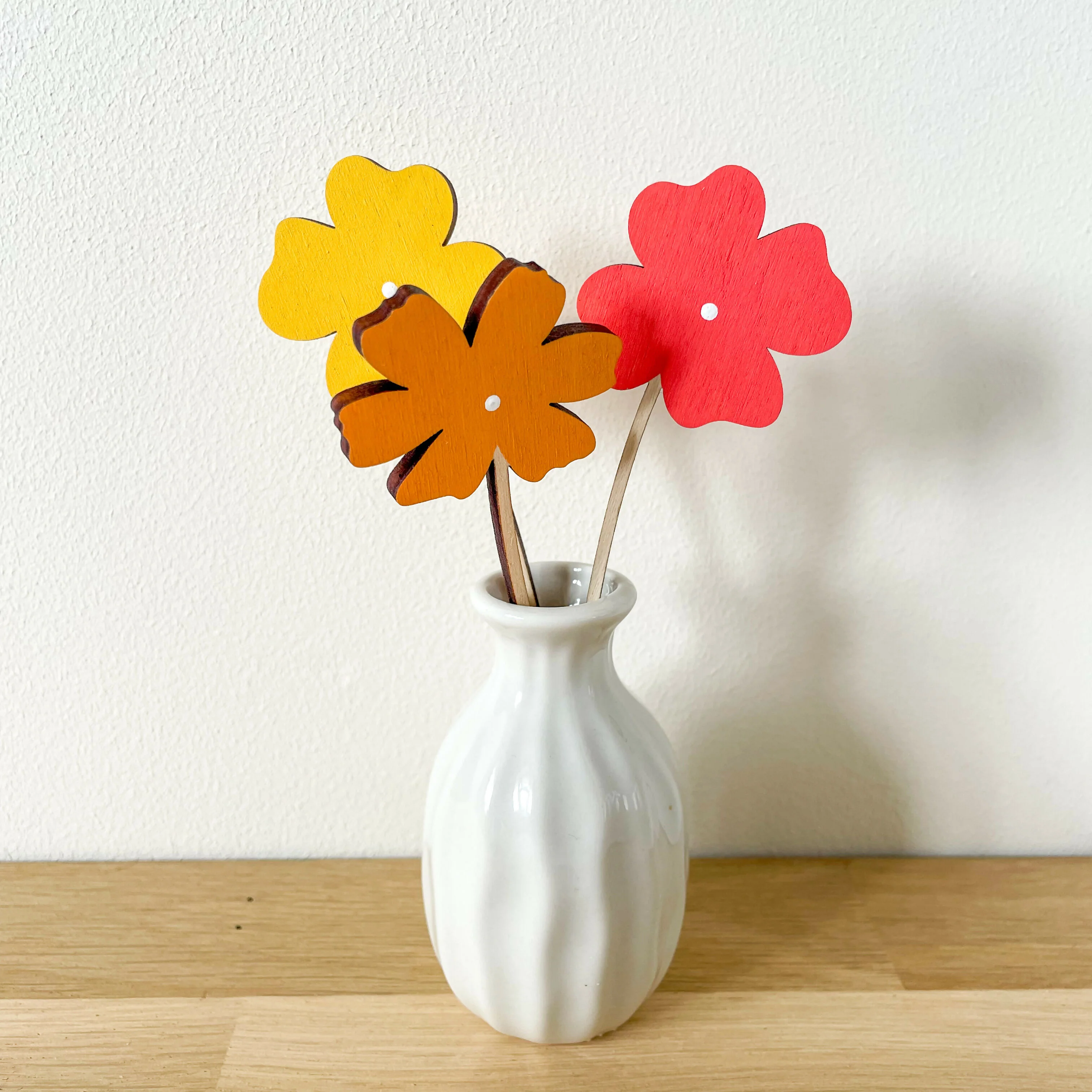 Mini Wooden Orange Flower - Image 2