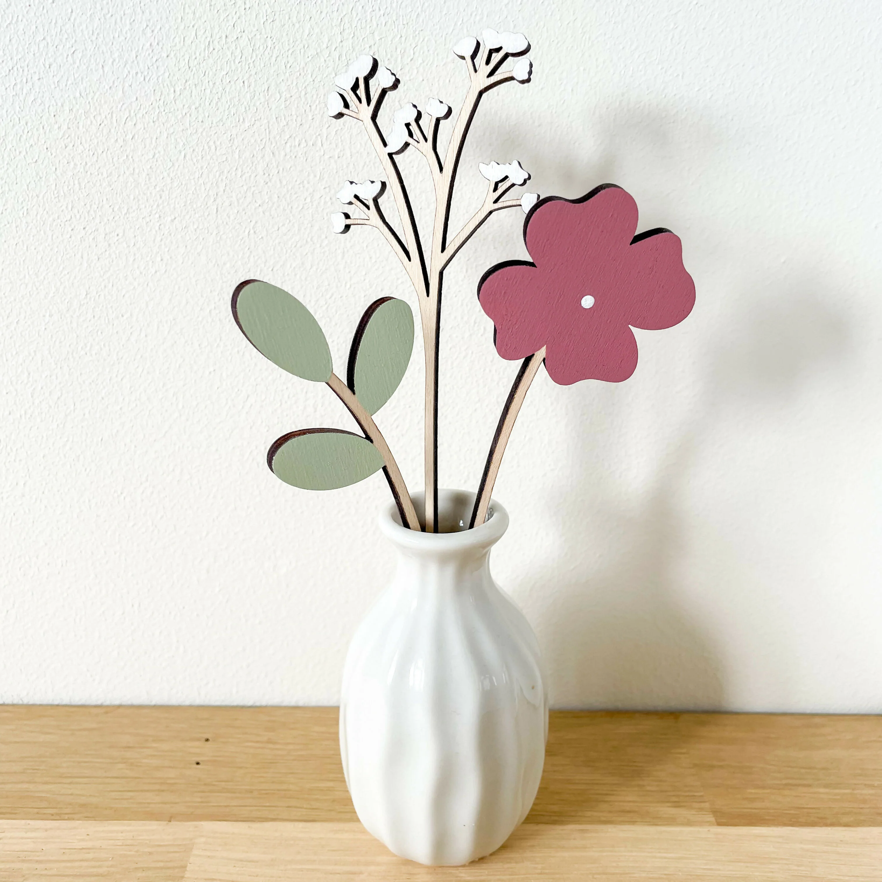 Mini Wooden Pink Flower - Image 2