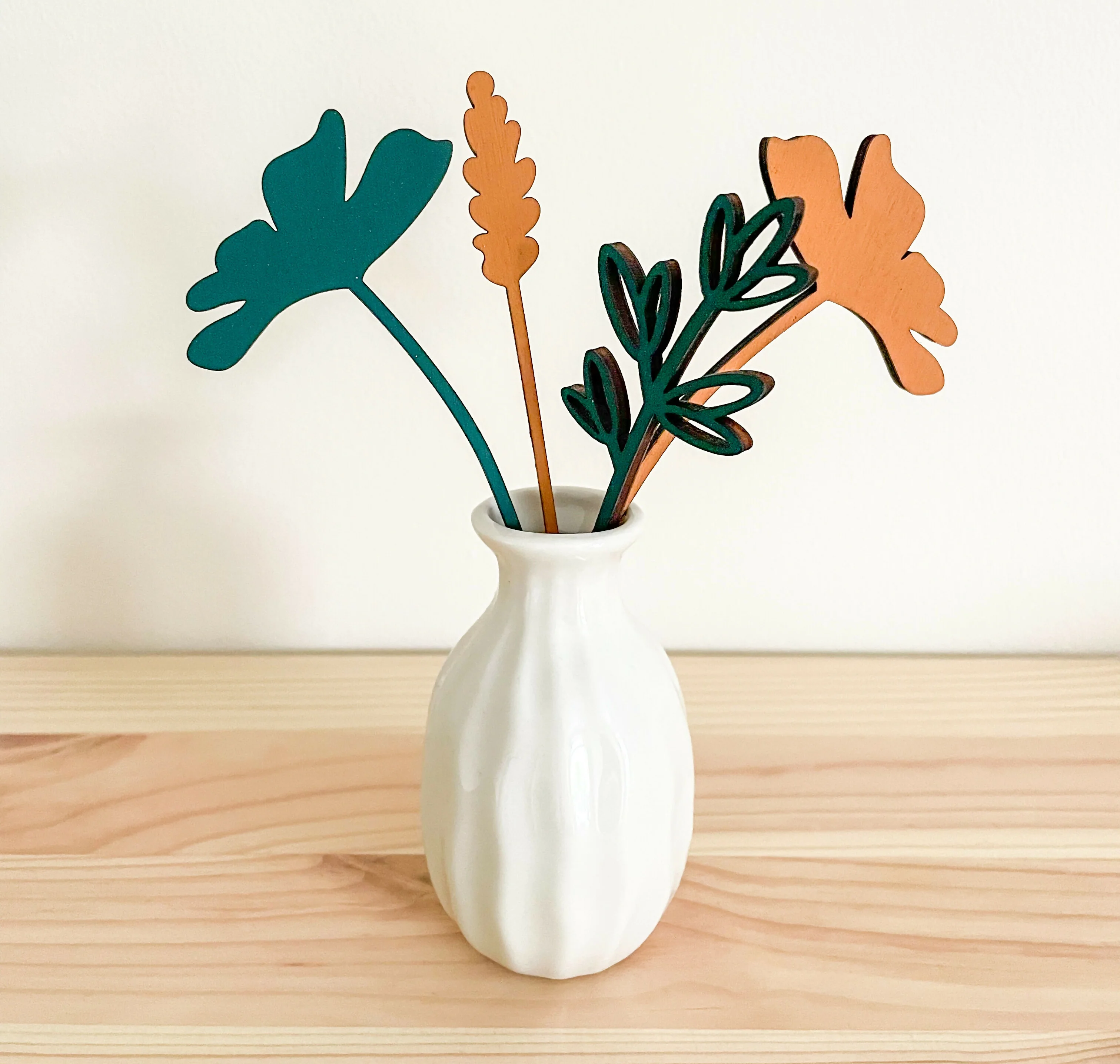 Mini Wooden Wildflowers Set - Orange - Image 2