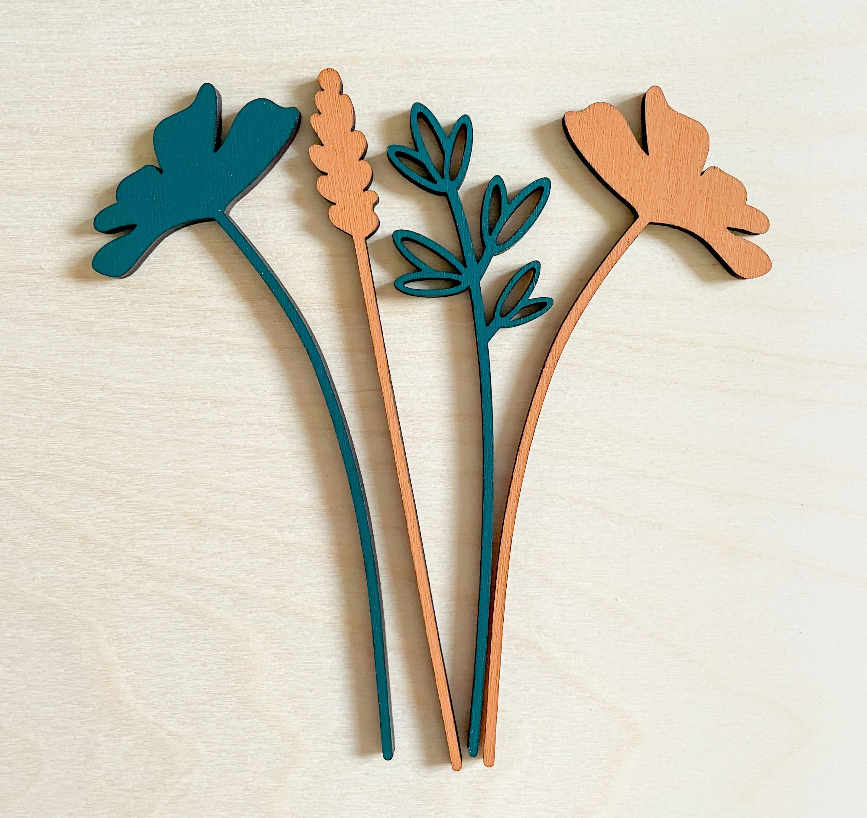 Mini Wooden Wildflowers Set - Orange - Image 3