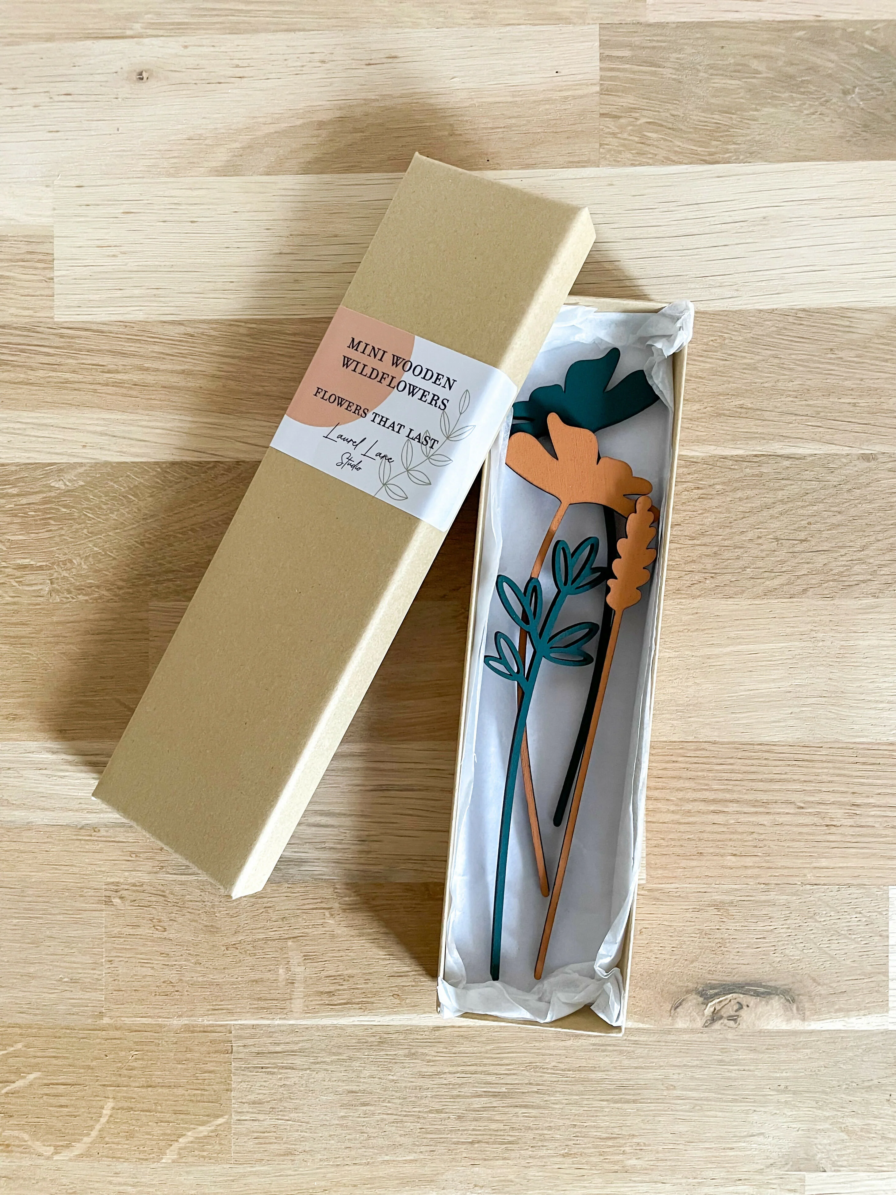 Mini Wooden Wildflowers Set - Orange - Image 4