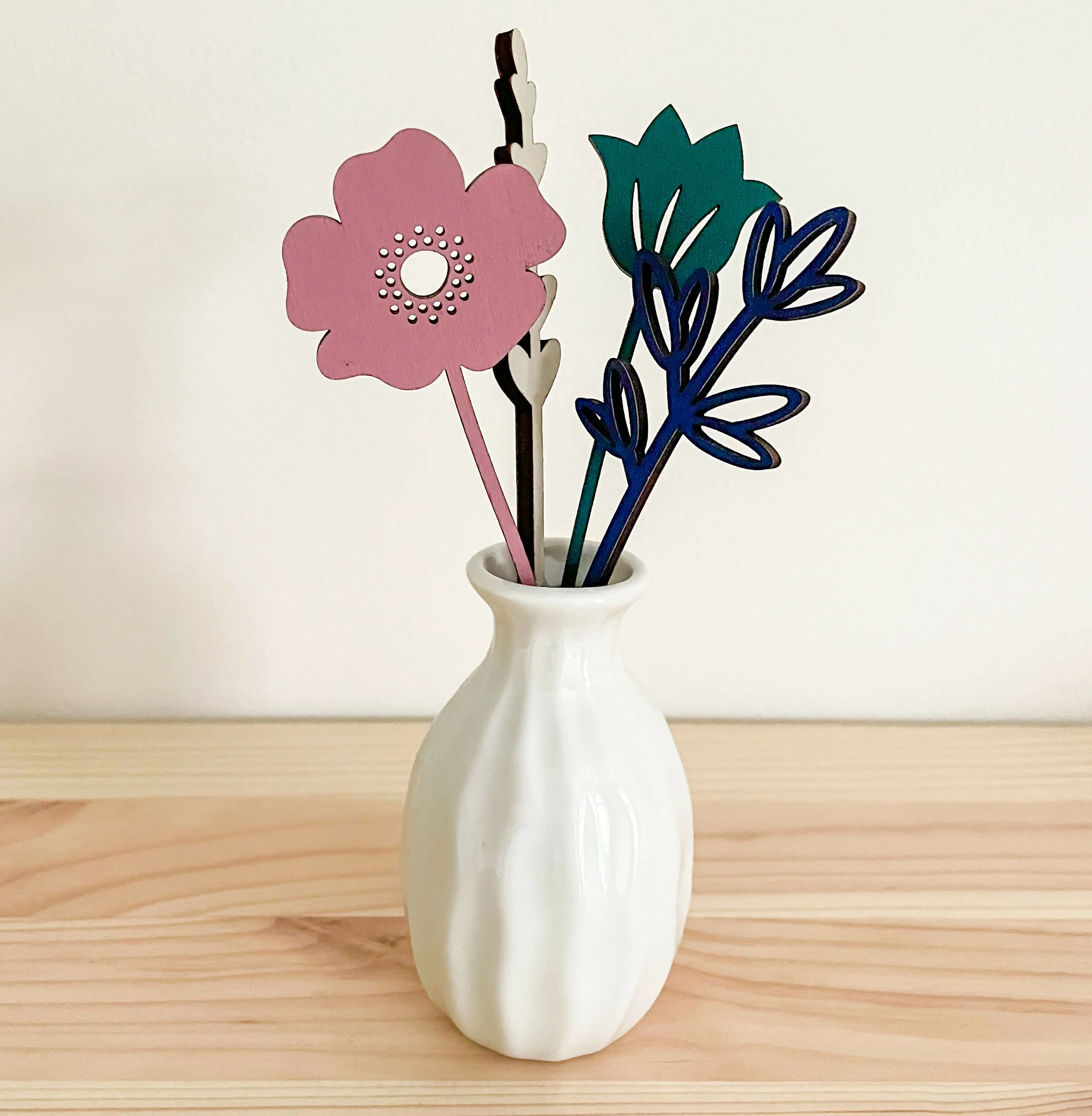 Mini Wooden Wildflowers Set - Pink - Image 2