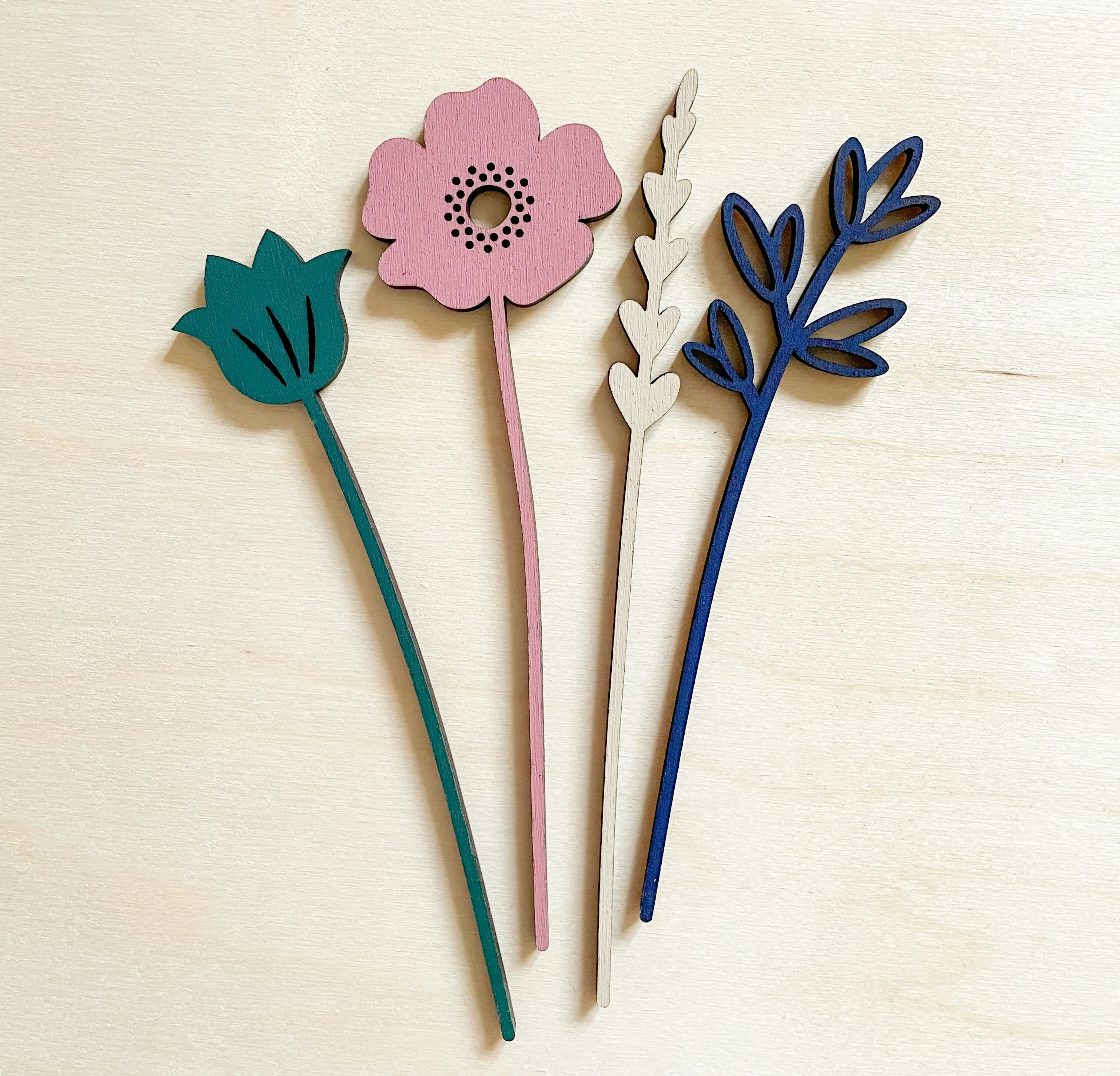 Mini Wooden Wildflowers Set - Pink - Image 3