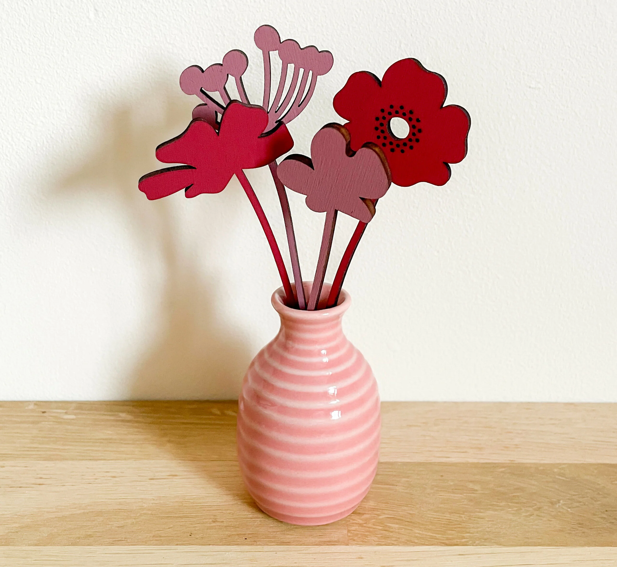 Mini Wooden Wildflowers set - Red - Image 2