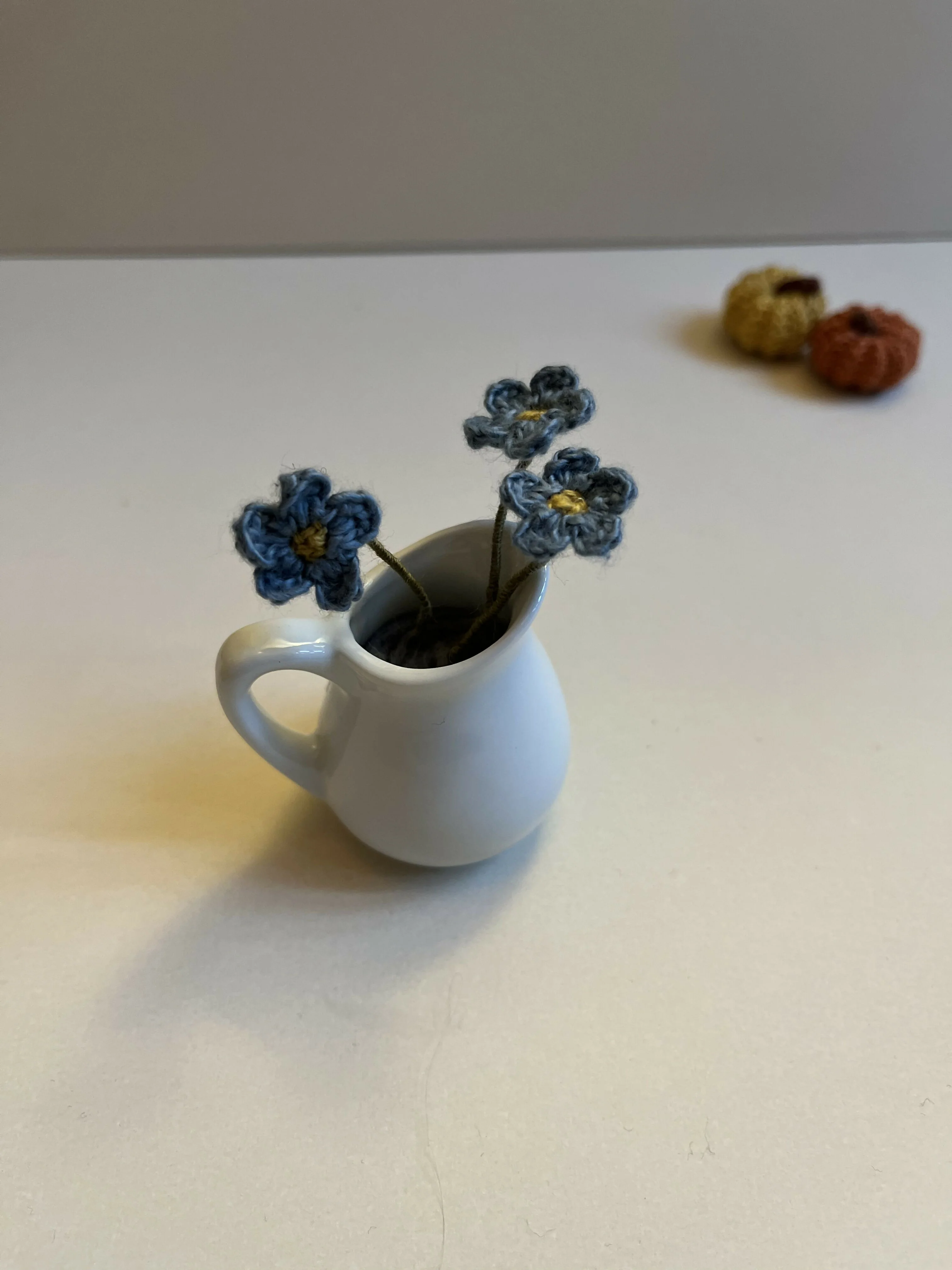 Miniature Jug of Crochet Flowers