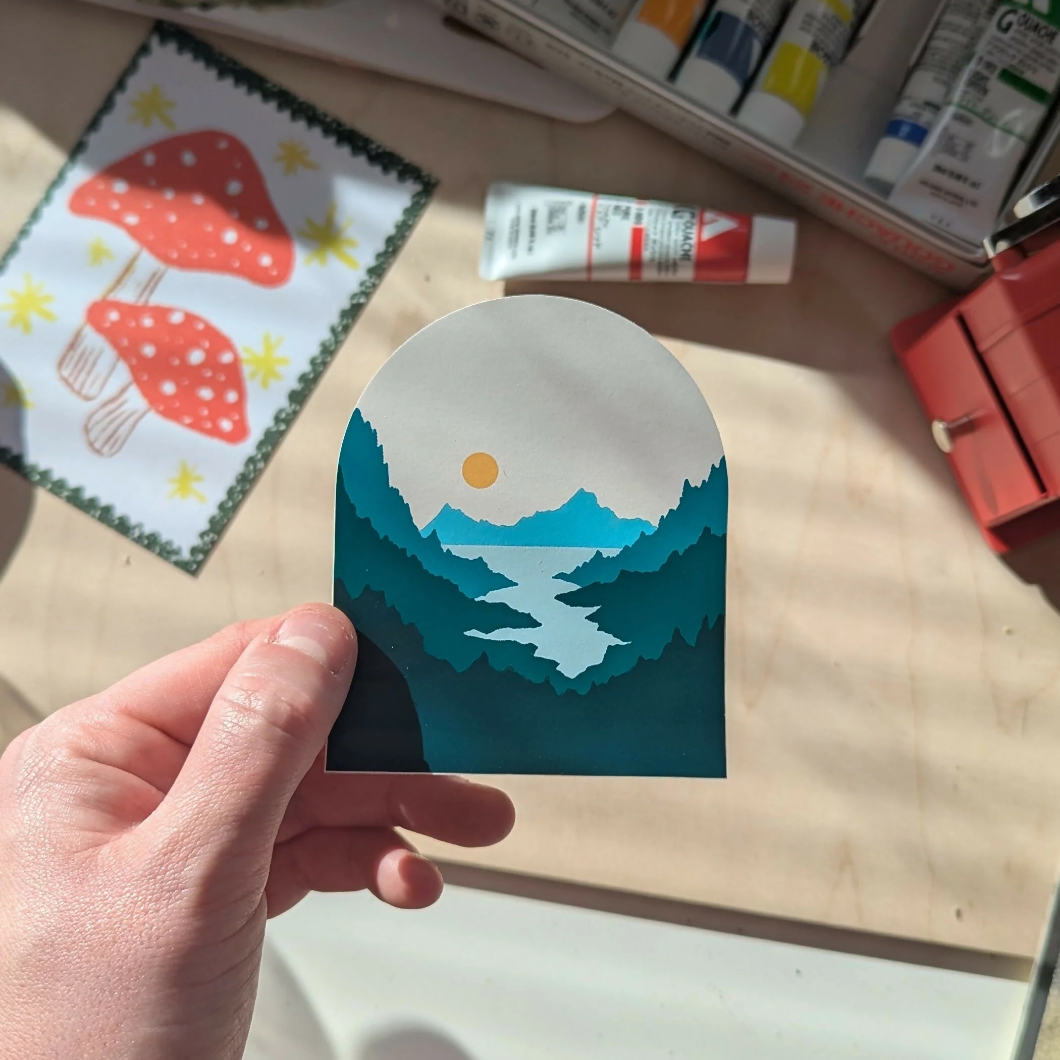 Misty Mountains Illustrated Sticker