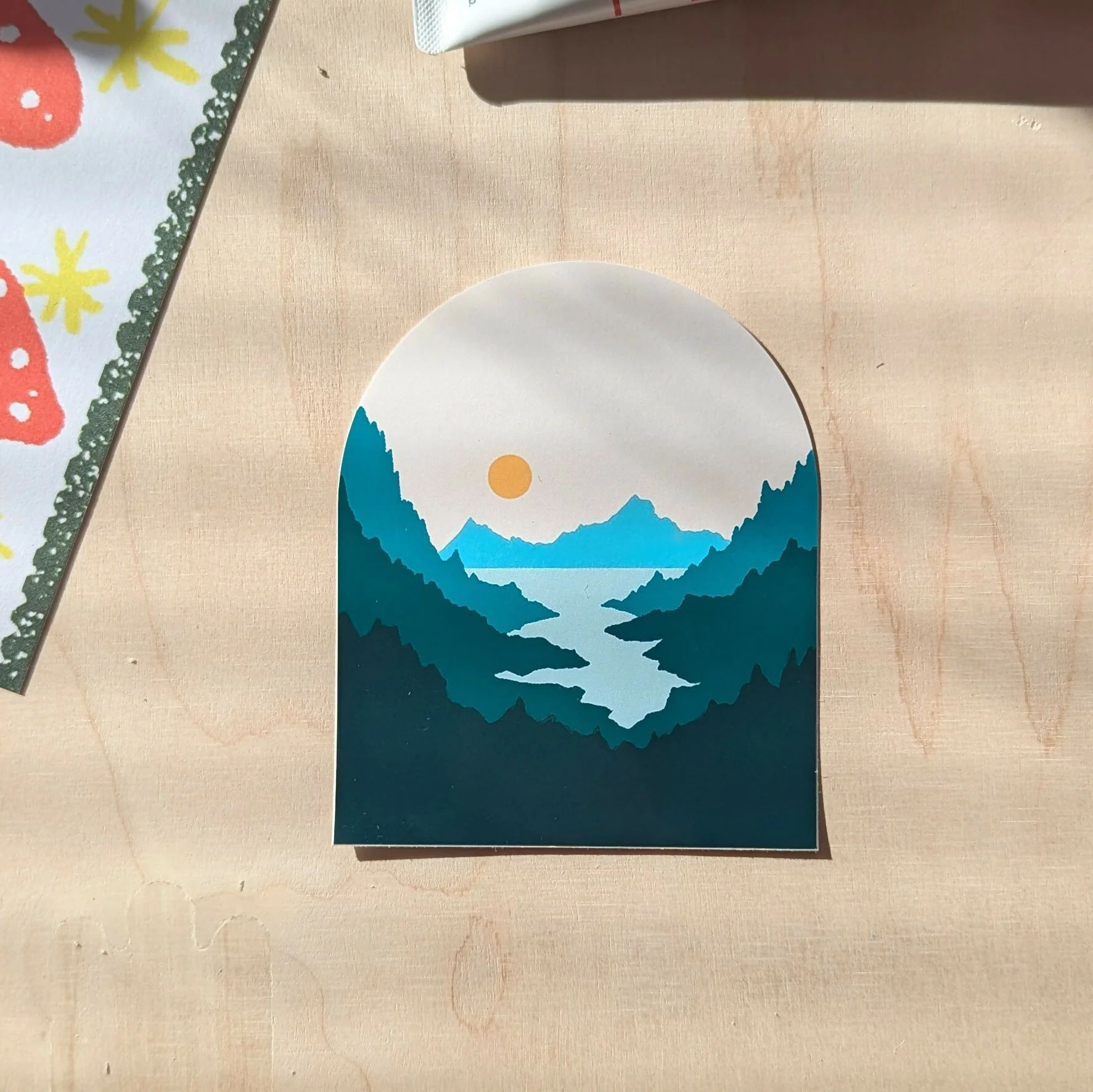 Misty Mountains Illustrated Sticker - Image 2