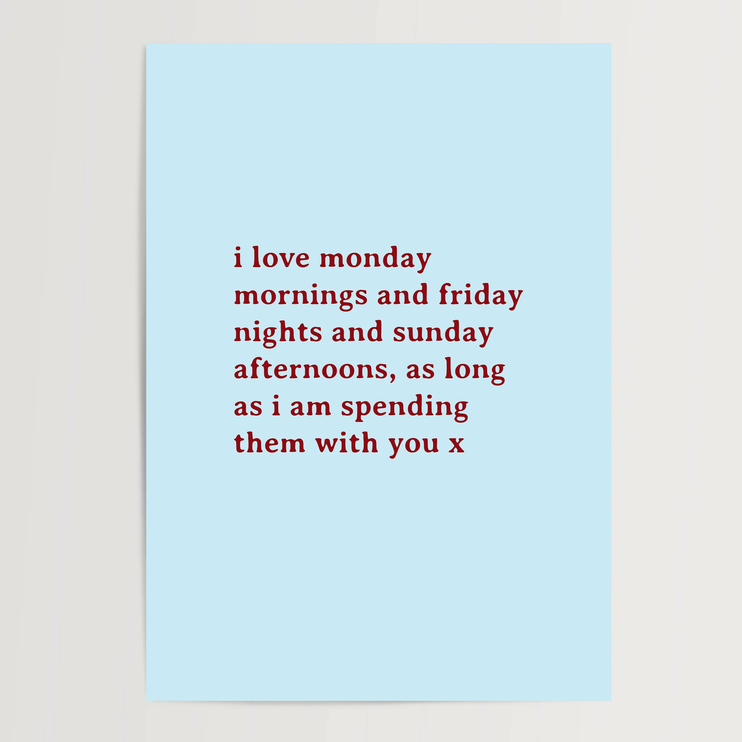 Monday Mornings Print in Blue
