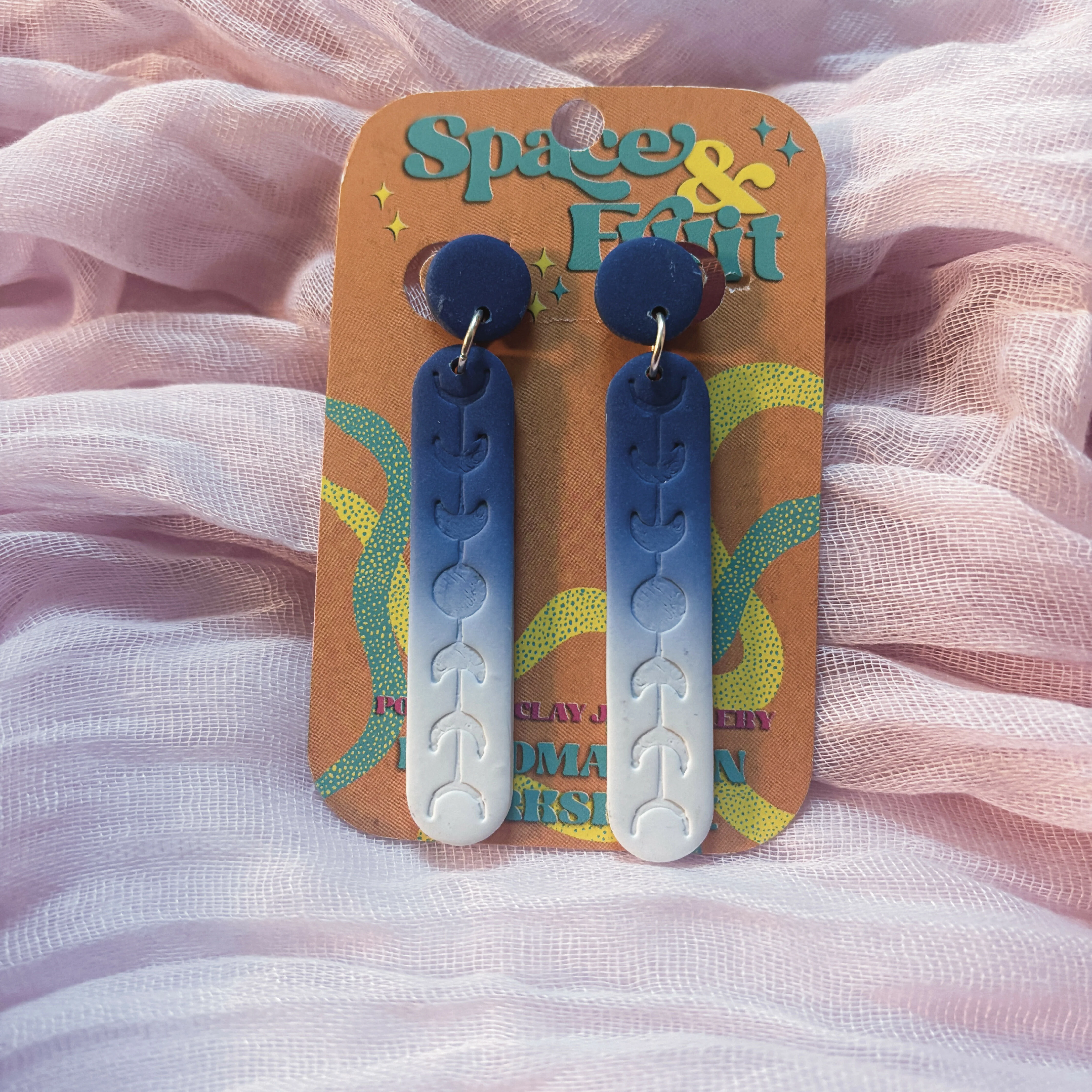 Moon Phase Polymer Clay Earrings