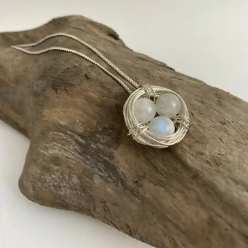 Moonstone Nest Necklace, Sterling Silver - Image 2