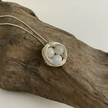 Moonstone Nest Necklace, Sterling Silver - Image 3