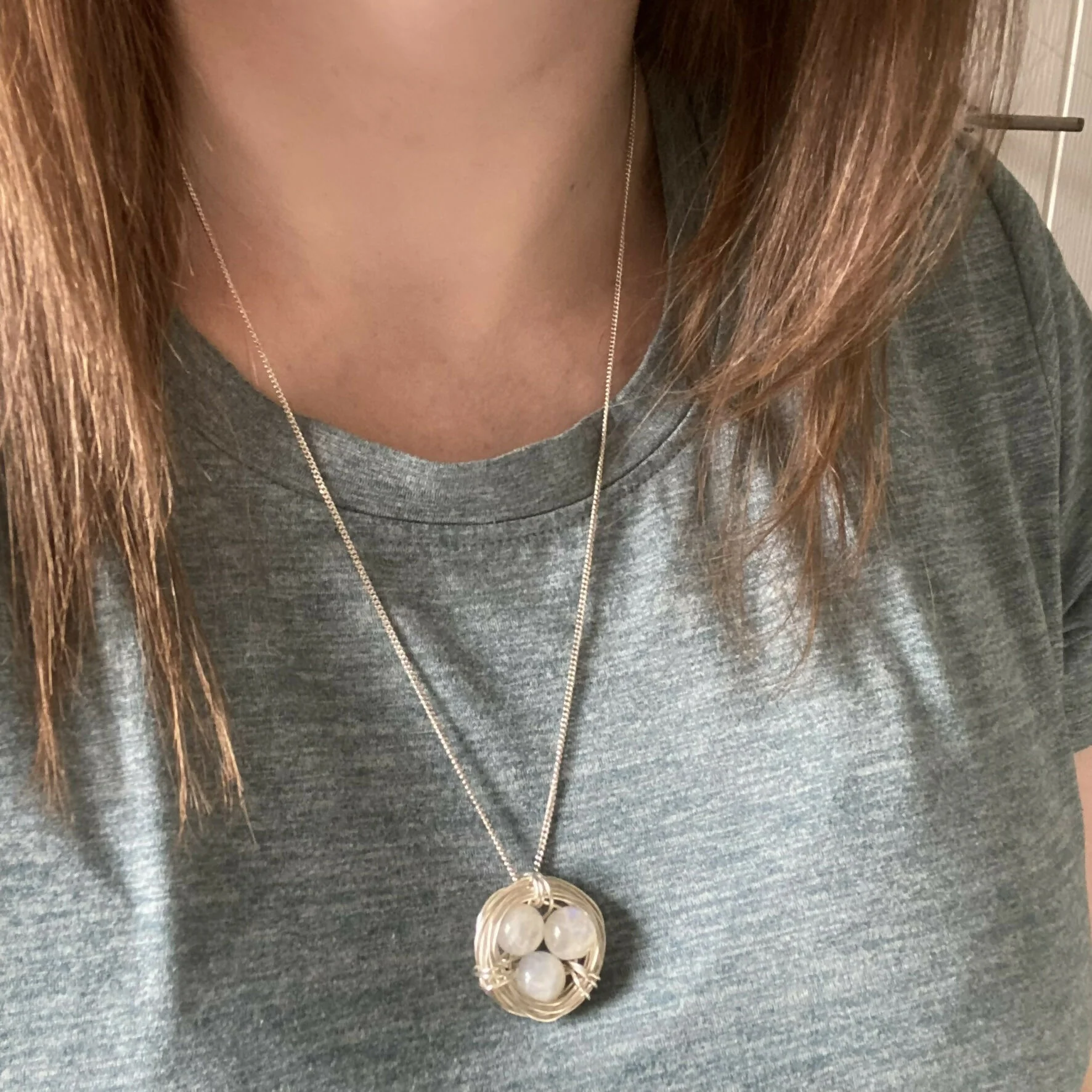 Moonstone Nest Necklace, Sterling Silver - Image 7