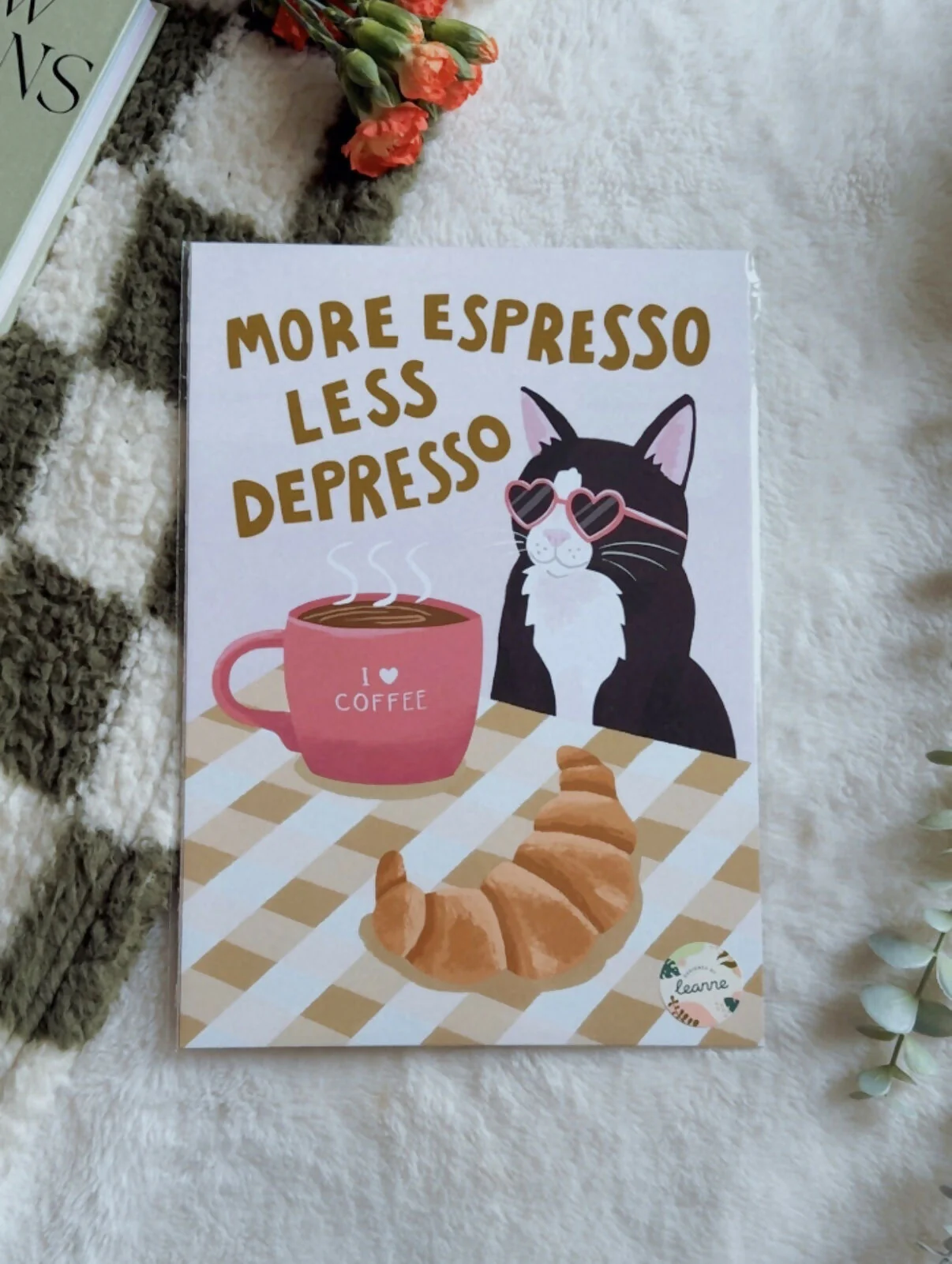 More Espresso Less Depresso Cat Print - Image 5