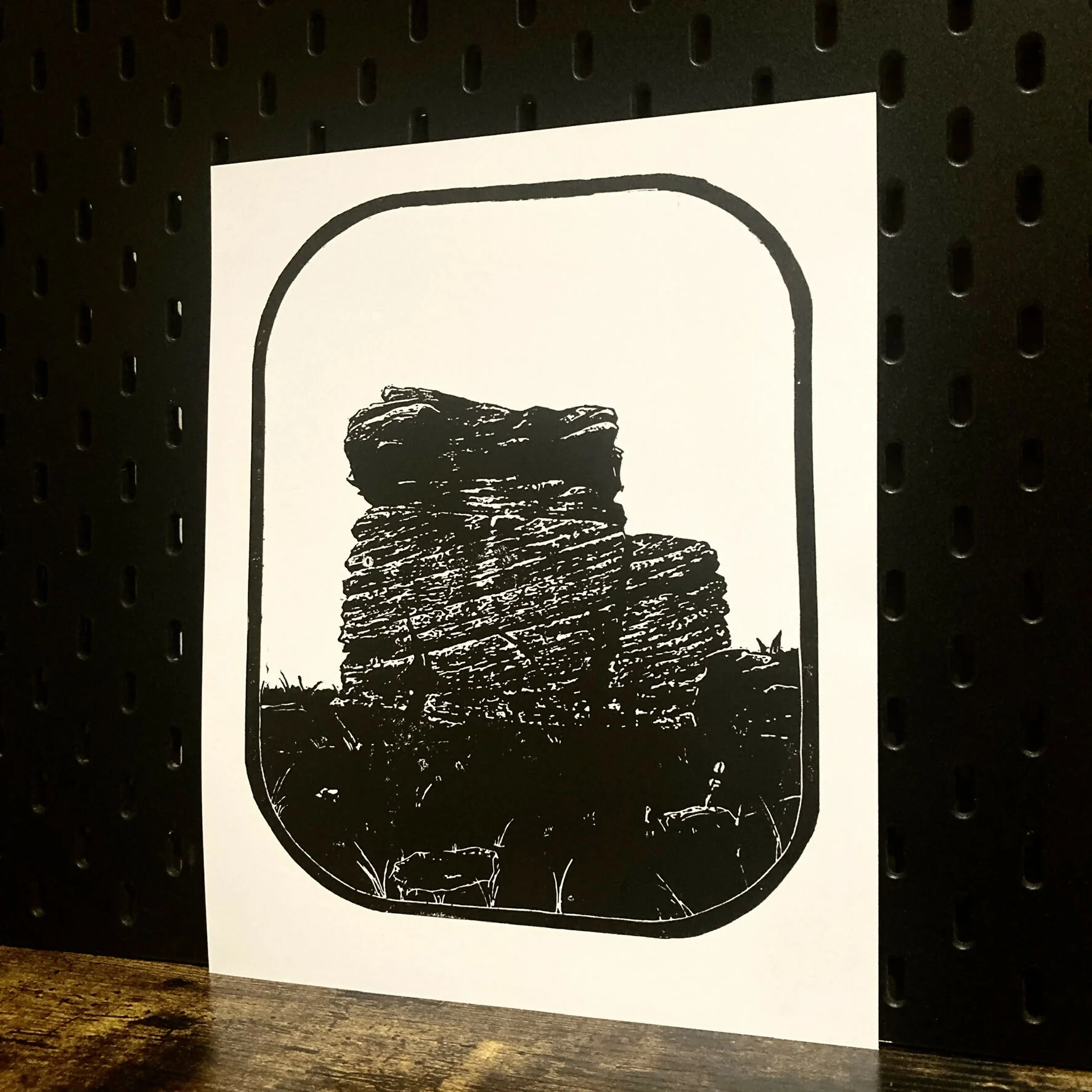 Mother Cap Hand Carved Lino Print On Card - Image 5