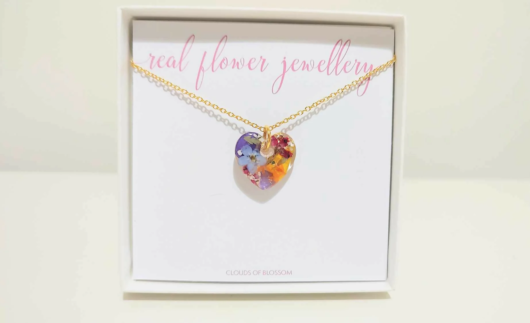 Multicolour Heart 3D Gold Plated Necklace