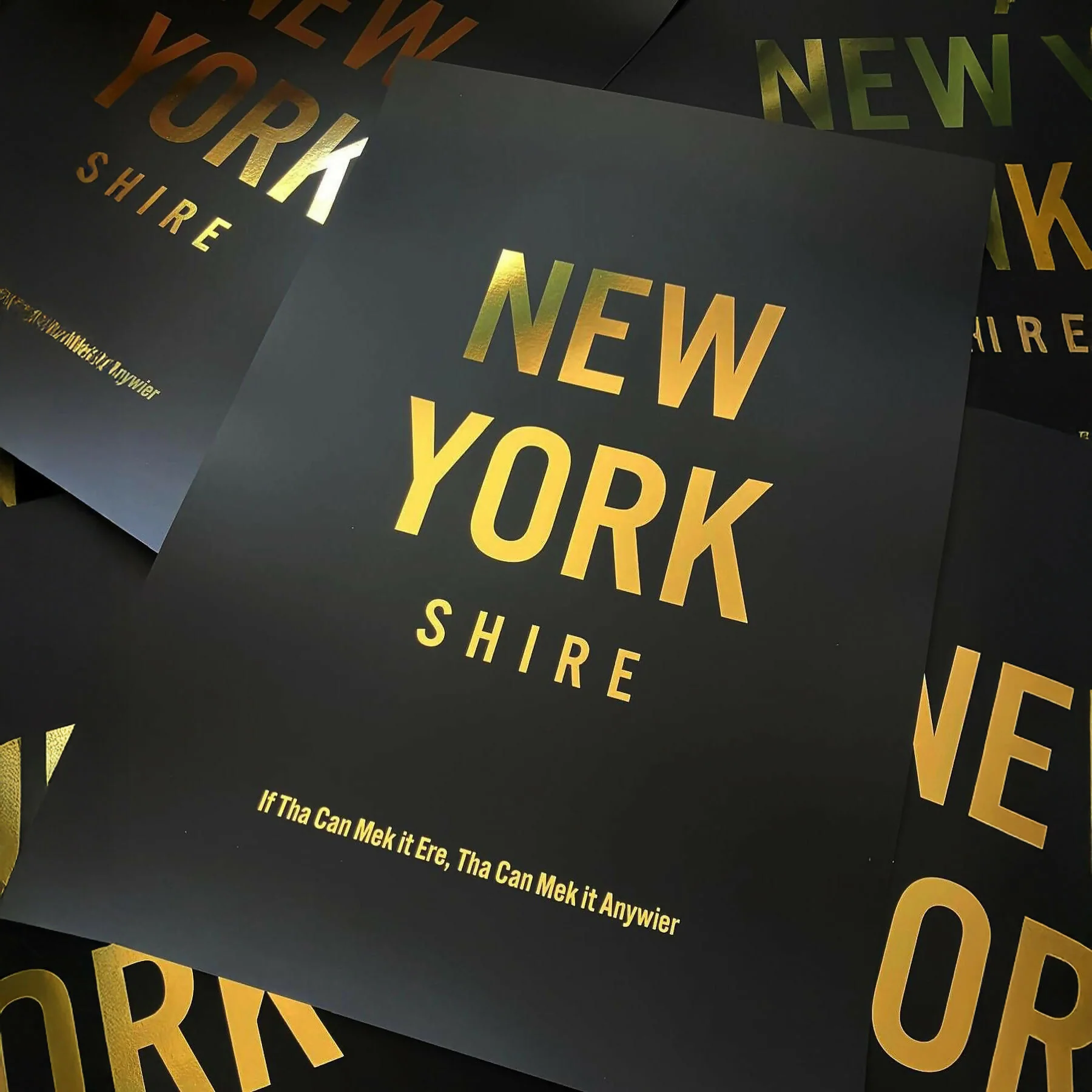 New Yorkshire Gold Foil A3 Print