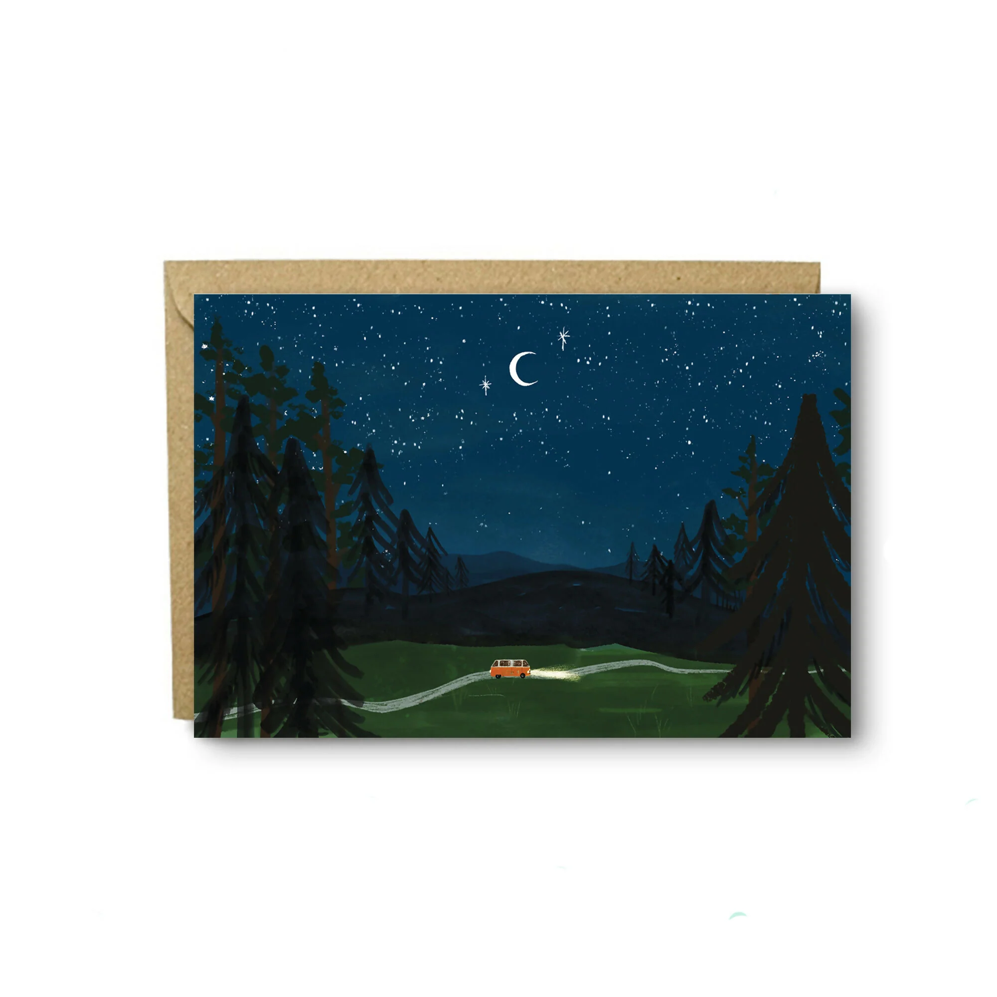 Night Driving Greetings Card