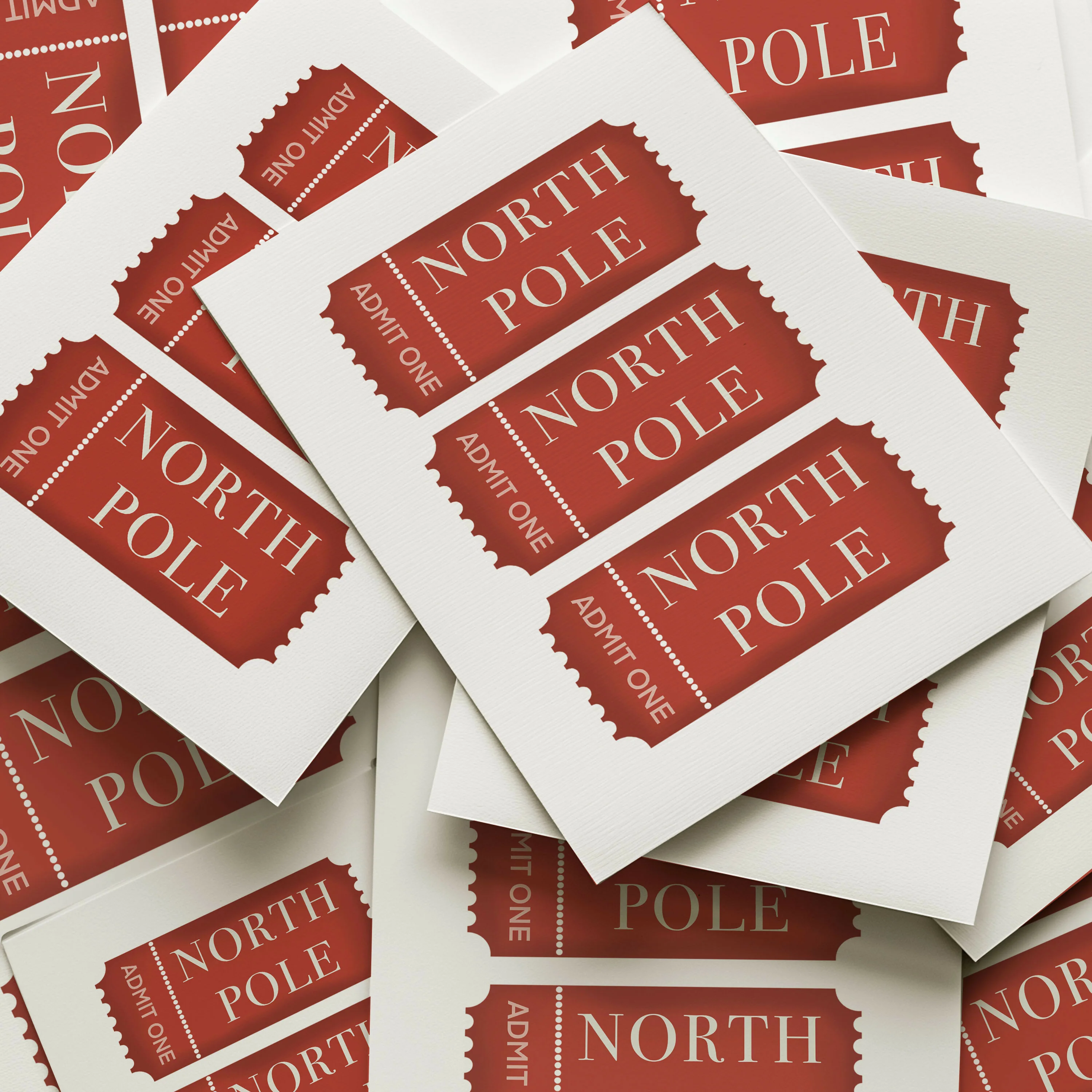 NORTH POLE TICKET CHRISTMAS ART PRINT - Image 2