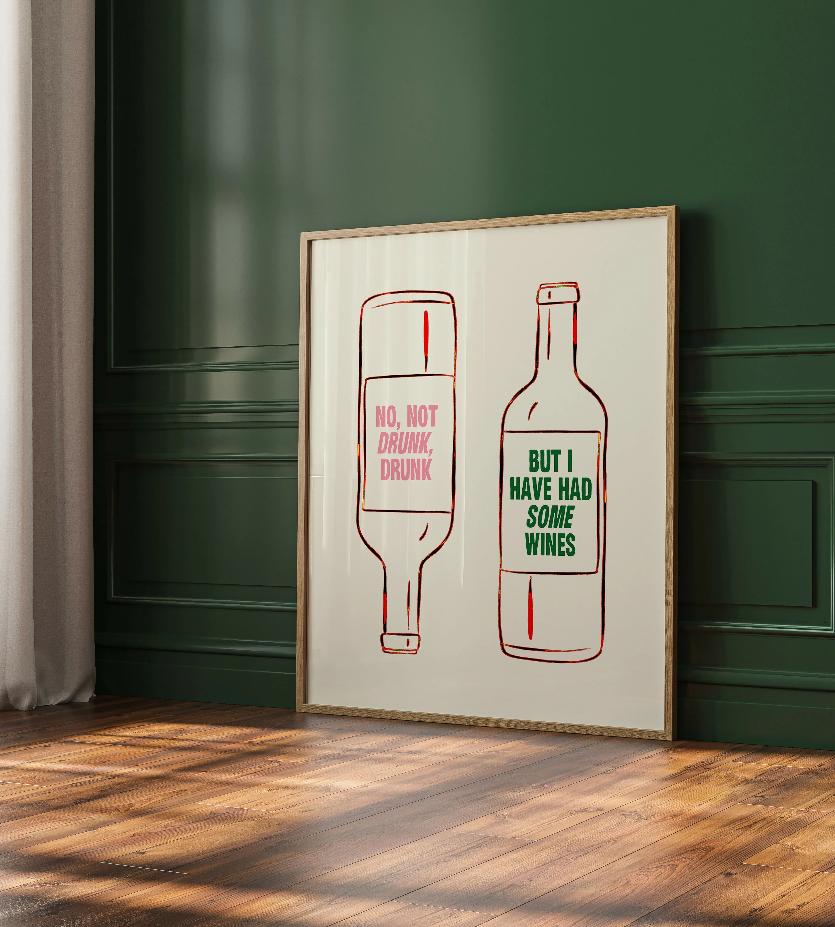 Not Drunk, Drunk Wine Print - Image 3