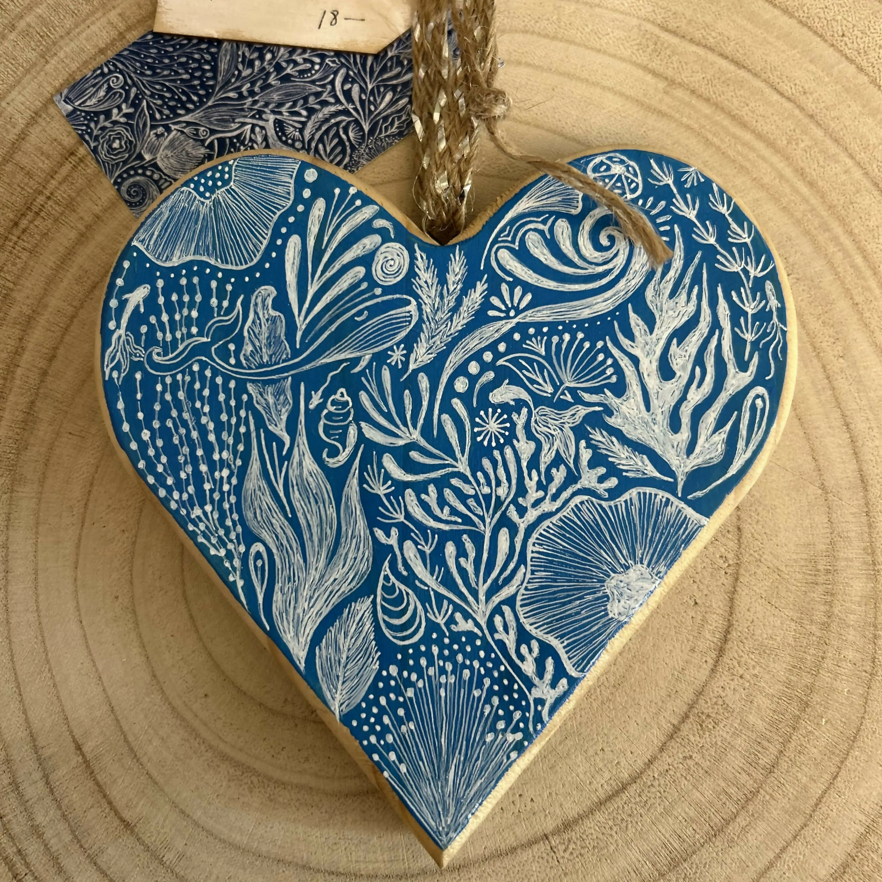 Ocean Hanging Heart Original Artwork