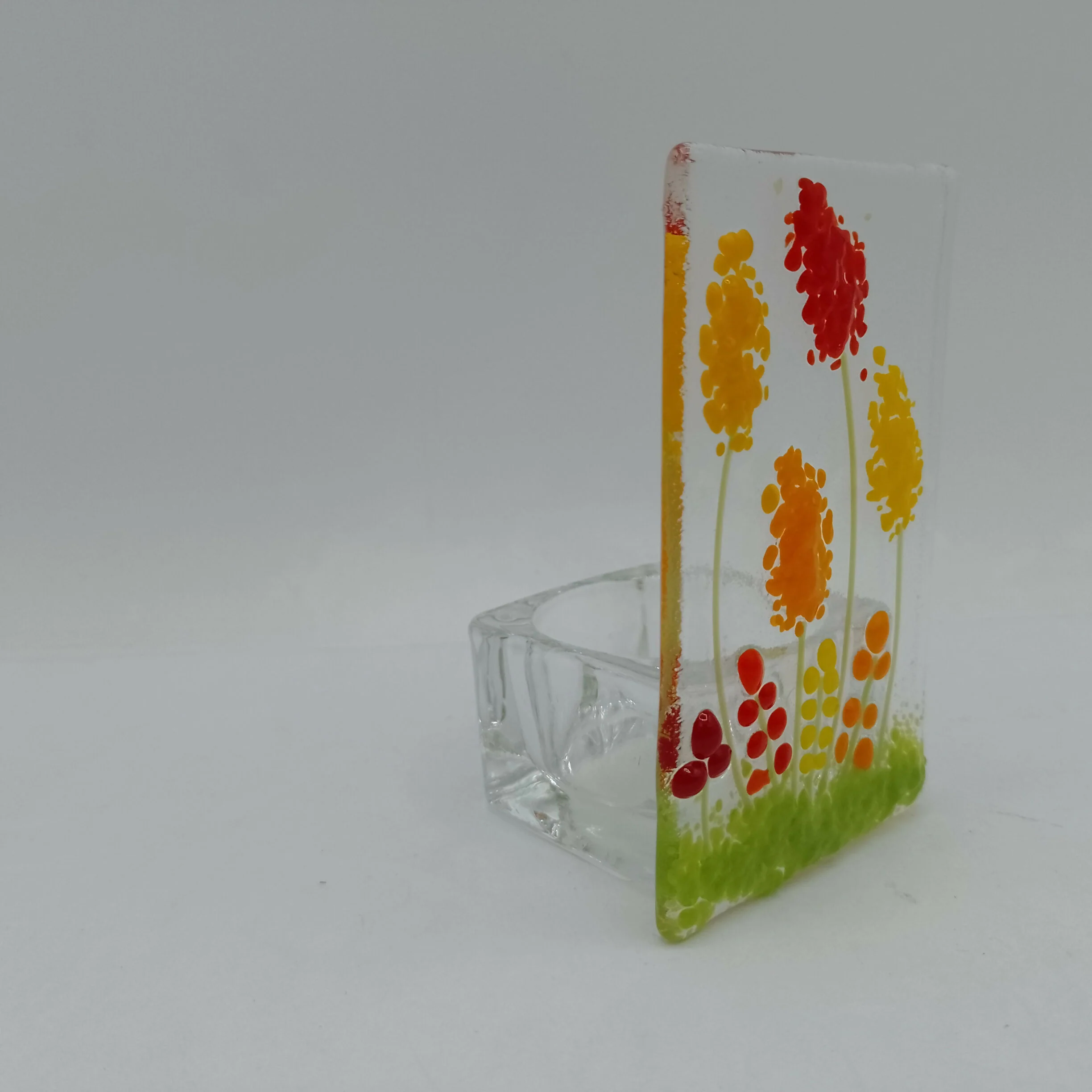 Orange Red and Yellow Flower Tealight - Image 2