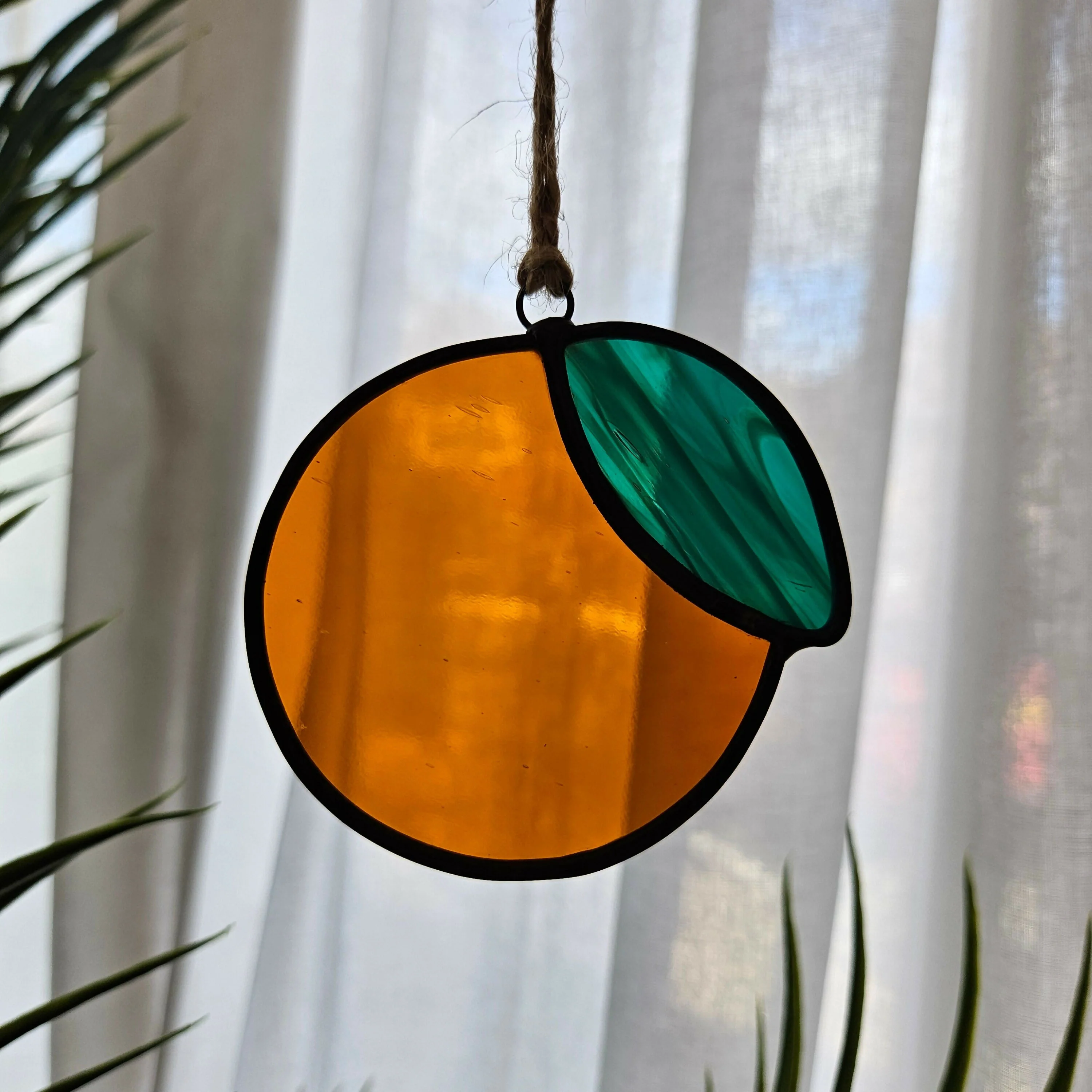 Orange Stained Glass Suncatcher - Image 2