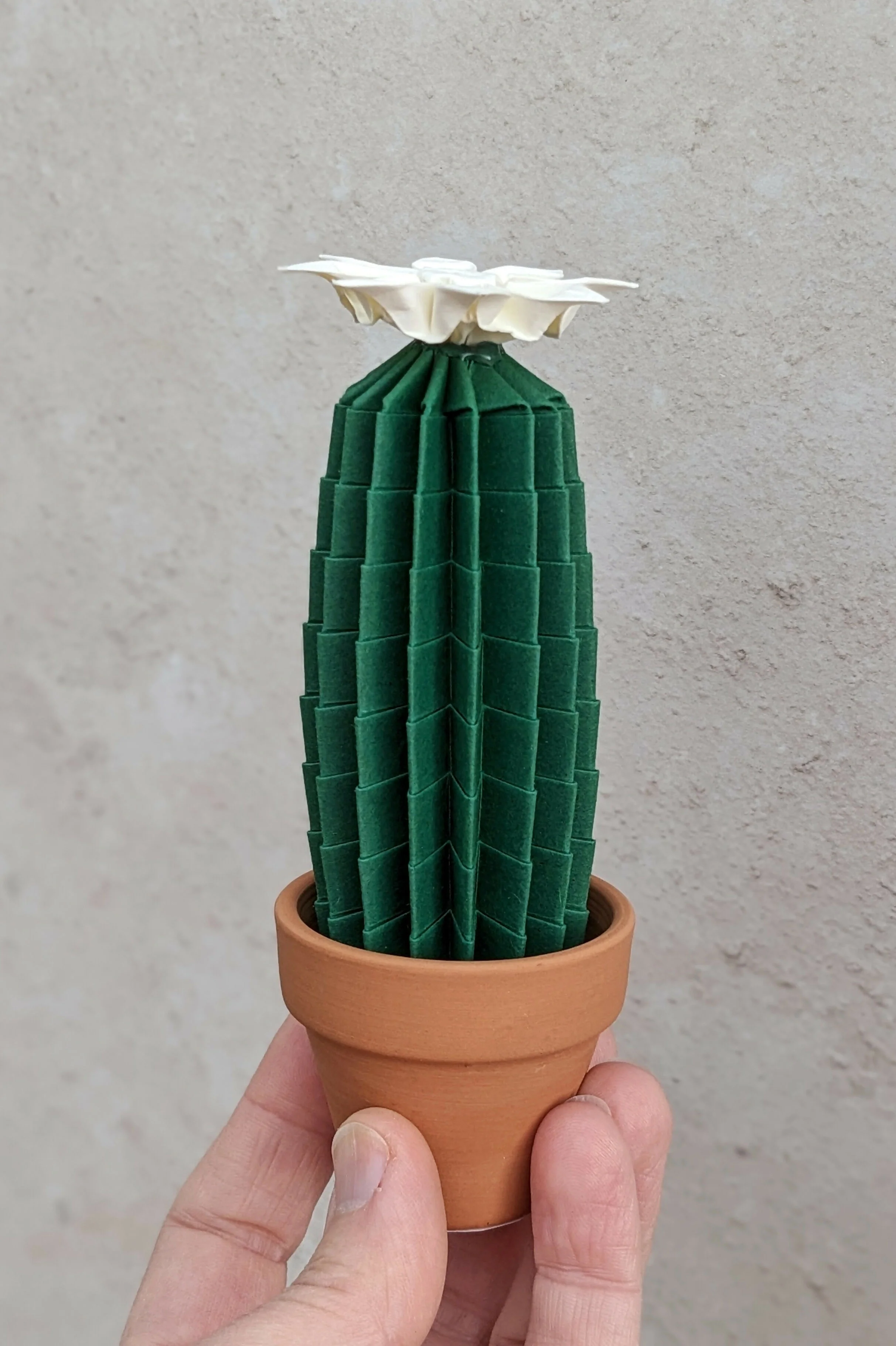 Origami Paper Cactus in Terracotta Pot - Image 3
