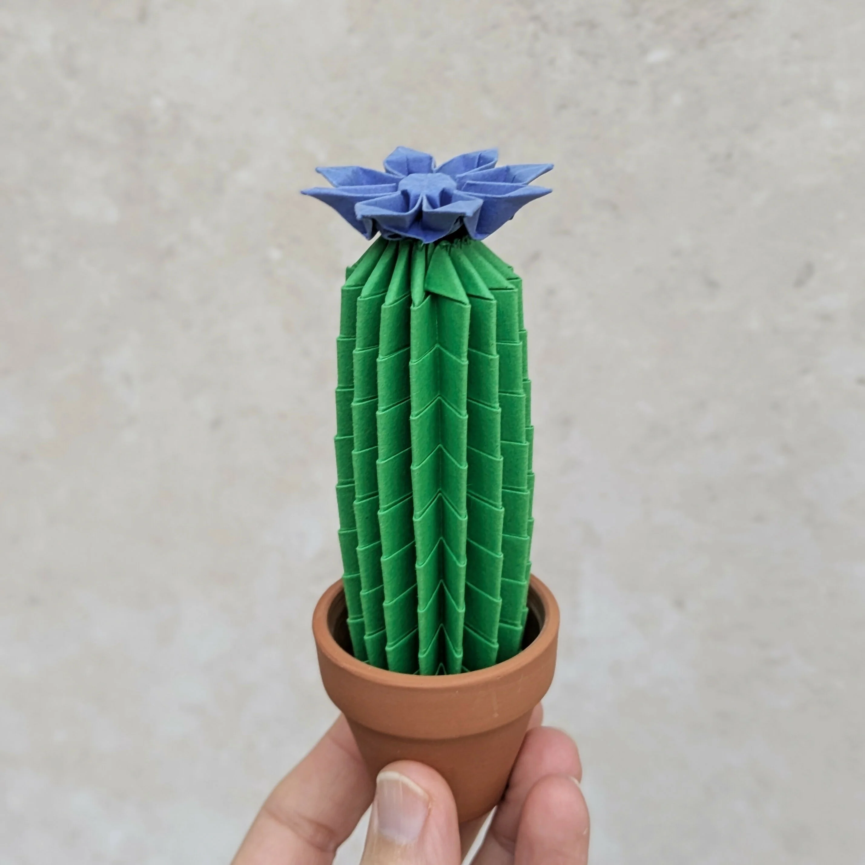 Origami Paper Cactus in Terracotta Pot - Image 5