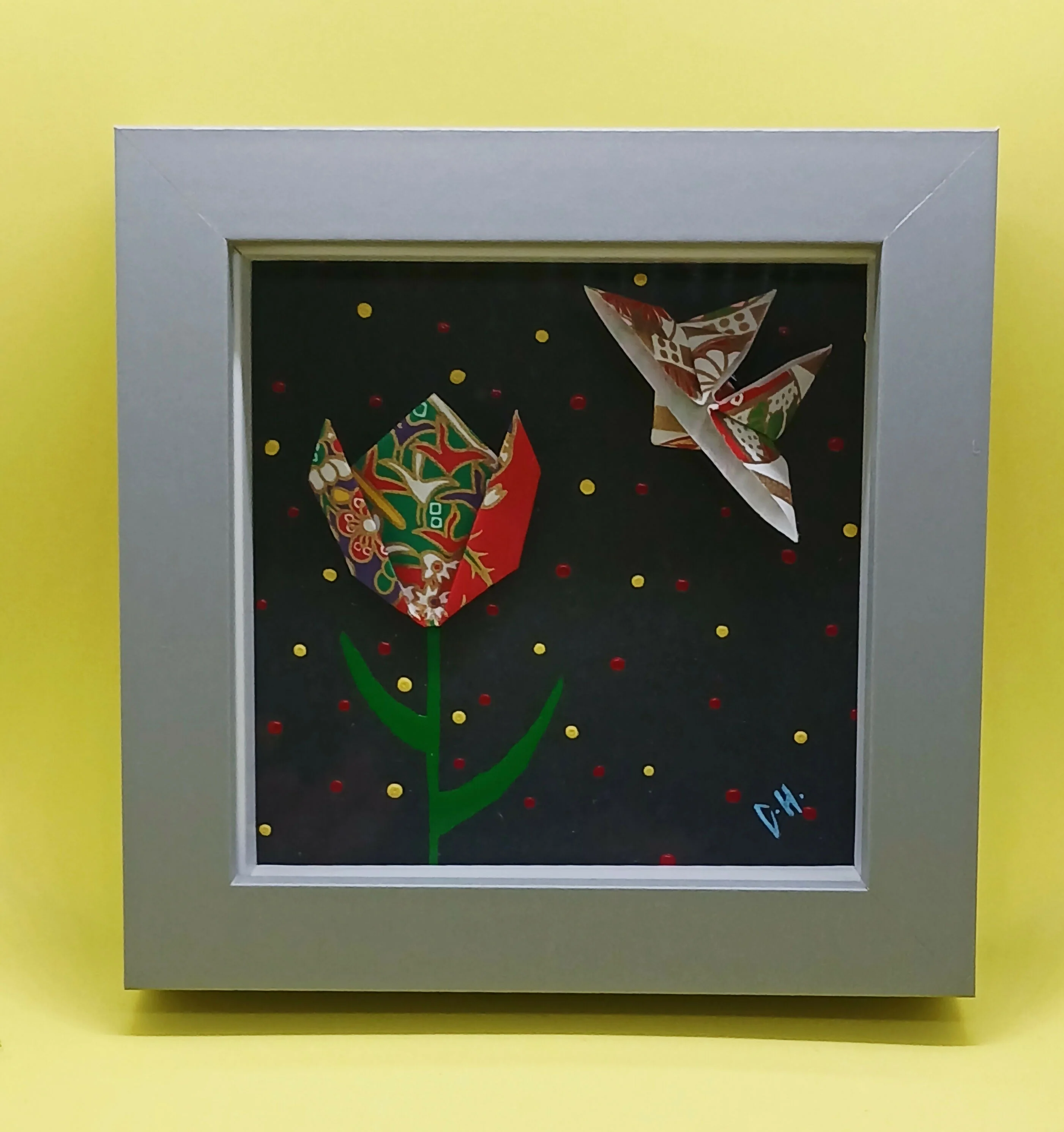 Origami Tulip and Butterfly Small Box Frame - Image 2