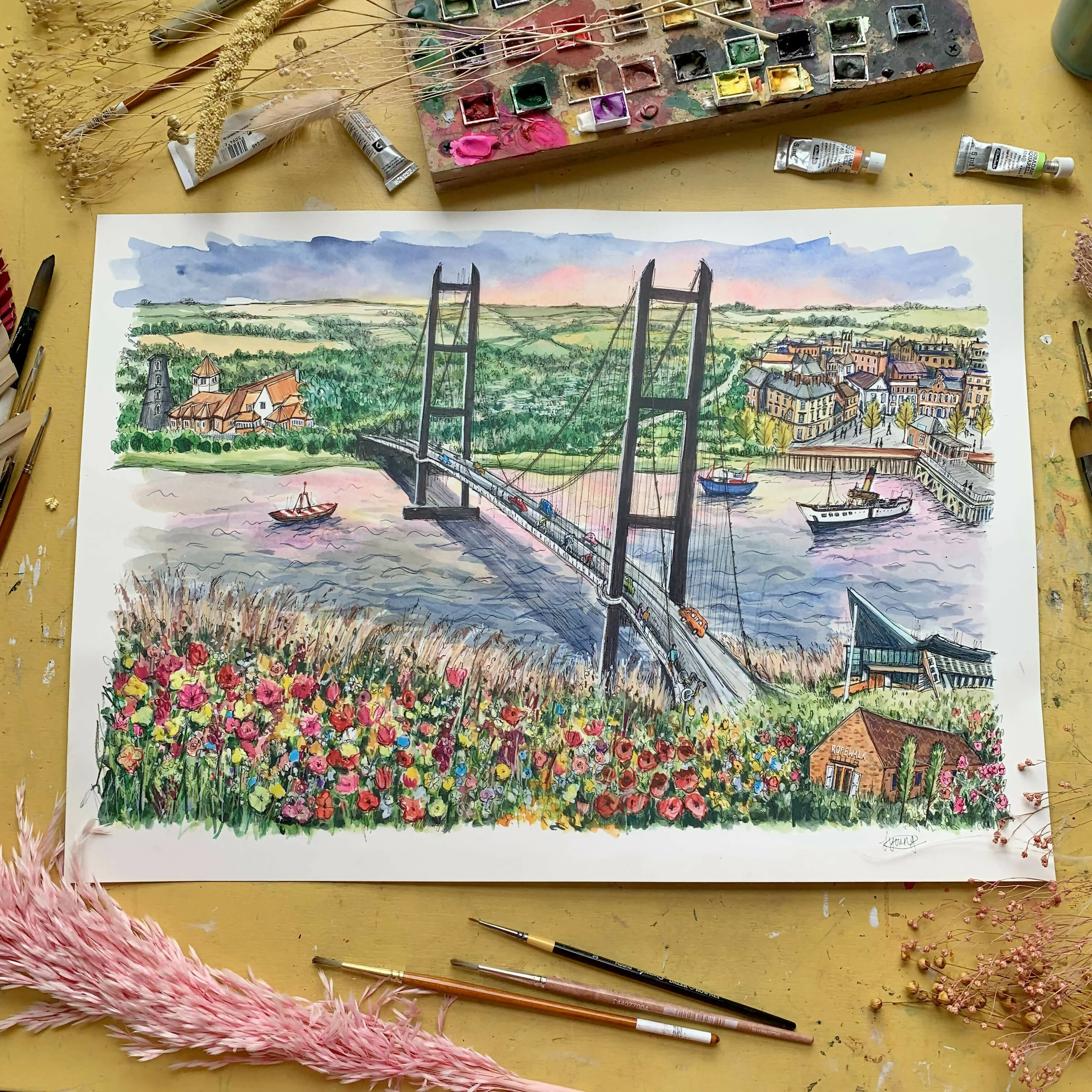 Original Artwork Humber Bridge