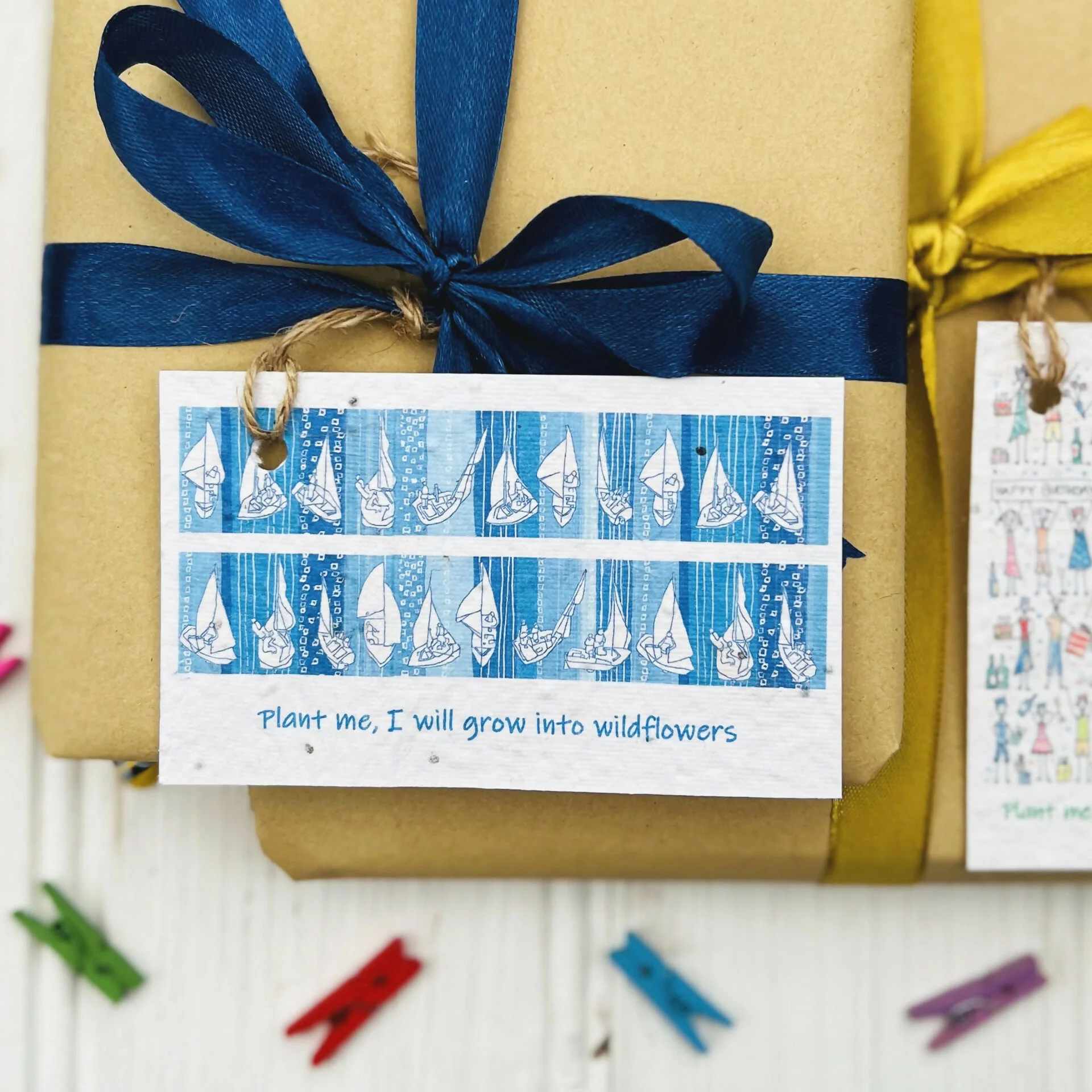 Pack of Four Seed Gift Tags - Sailing Design - Image 2
