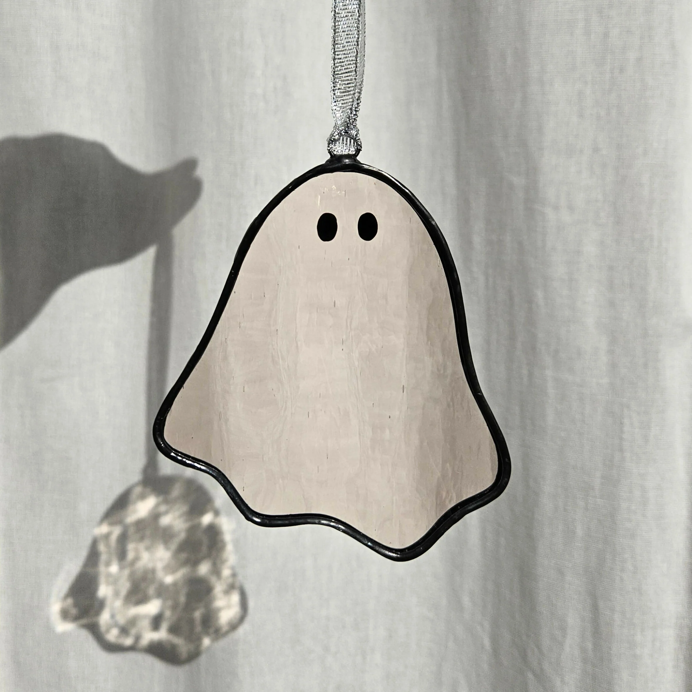 Pale Pink Ghost Stained Glass Decoration