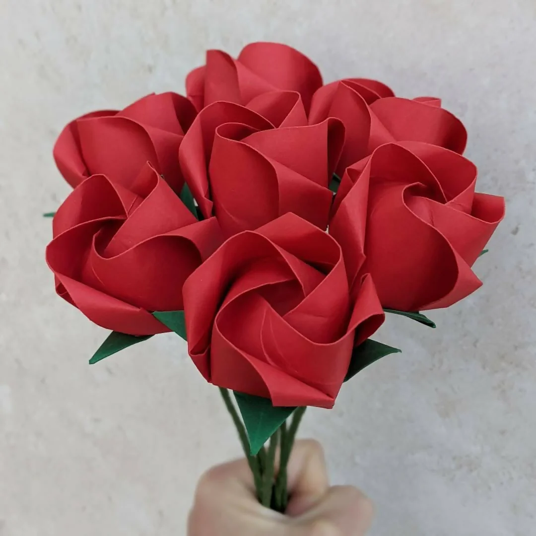 Paper Flower Bouquet of Origami Roses - Image 3