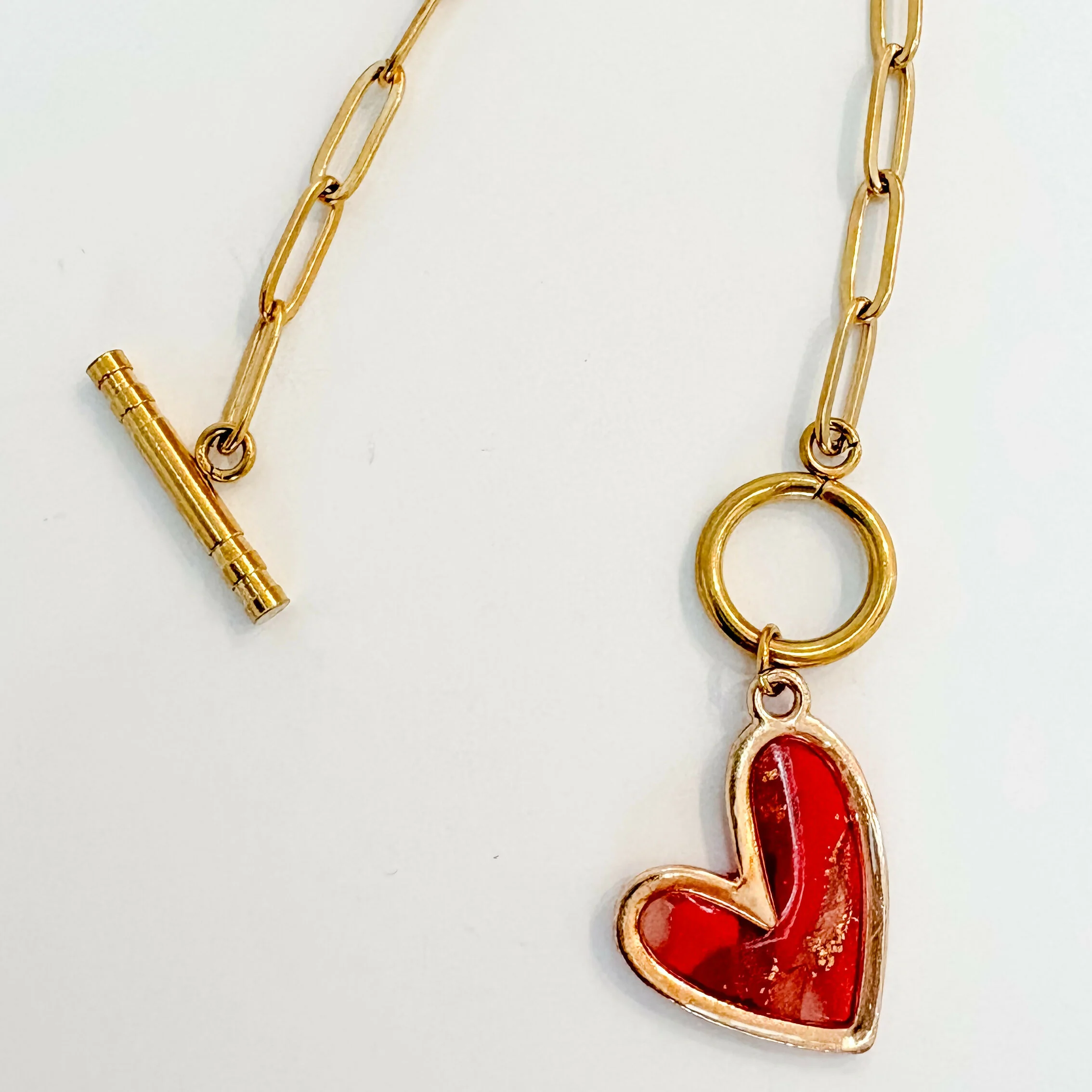 Paperclip Chain Heart Necklace - Image 5