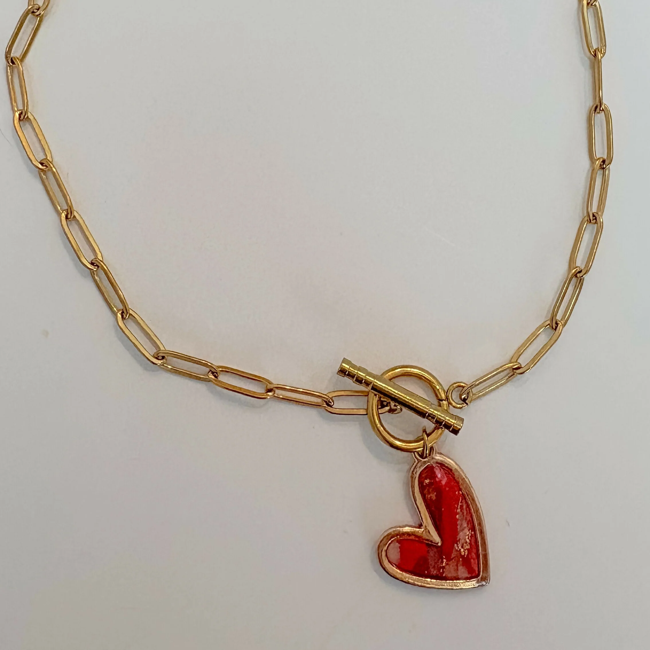 Paperclip Chain Heart Necklace - Image 7