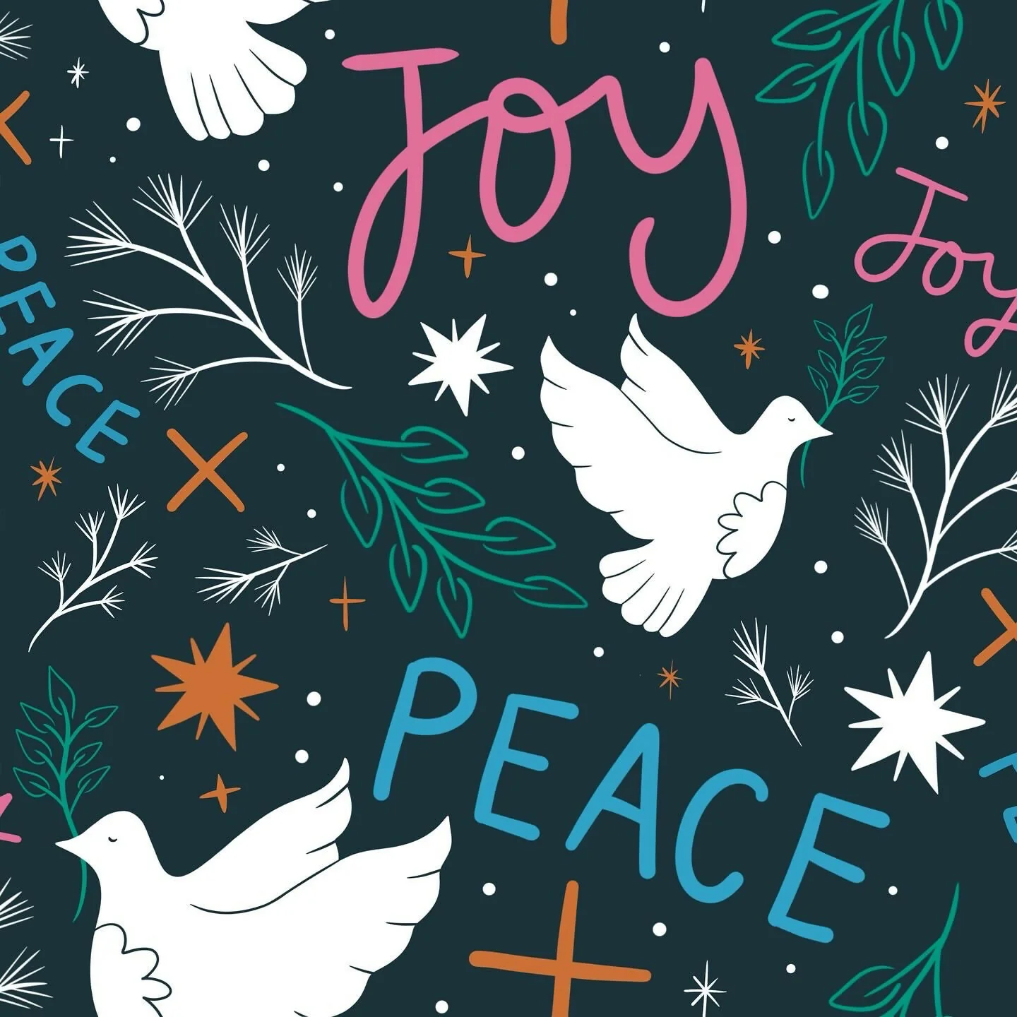 Peace and Joy Christmas Wrapping Paper - Image 3