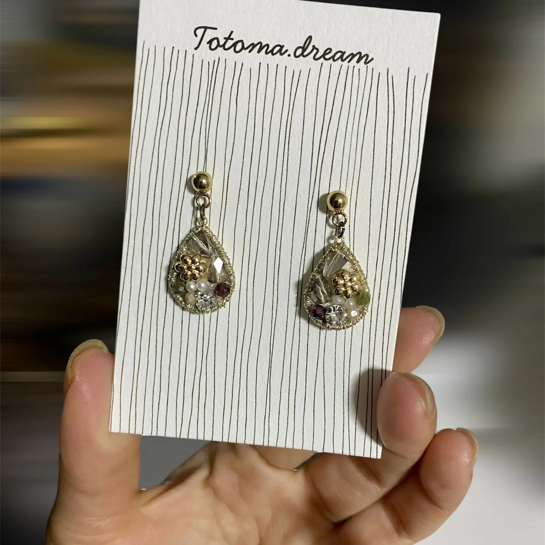 Pendant Crystal Embroidery Earrings (Waterdrop) - Image 30