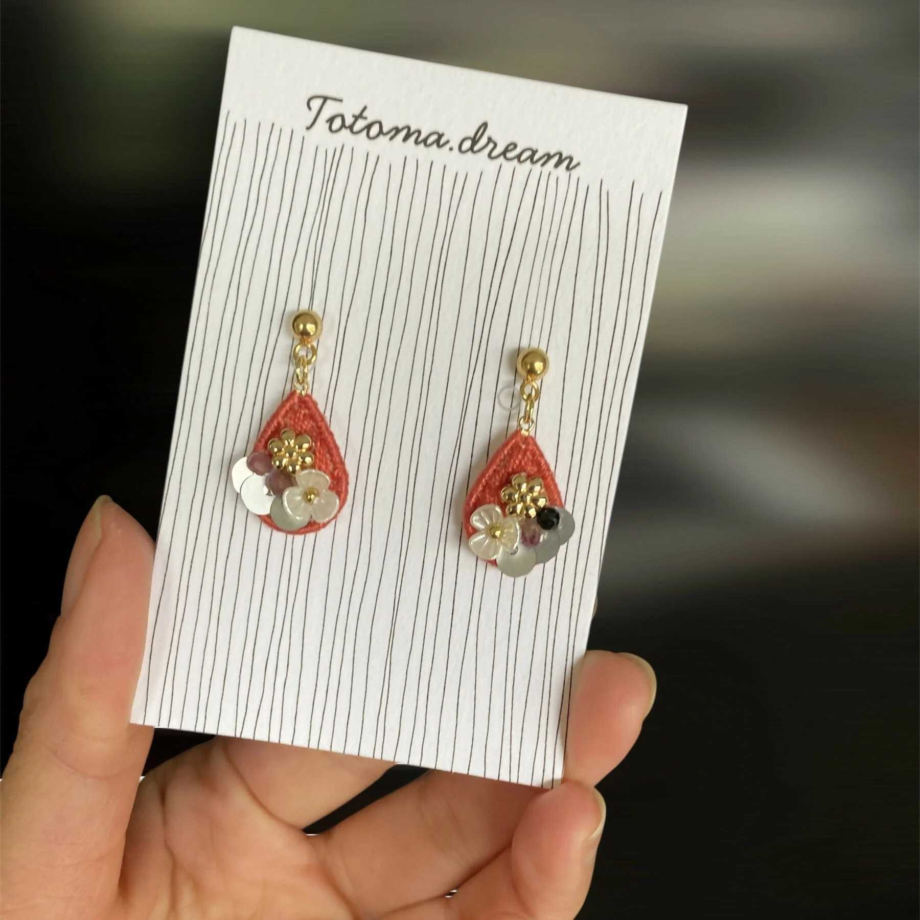Pendant Crystal Embroidery Earrings (Waterdrop) - Image 35