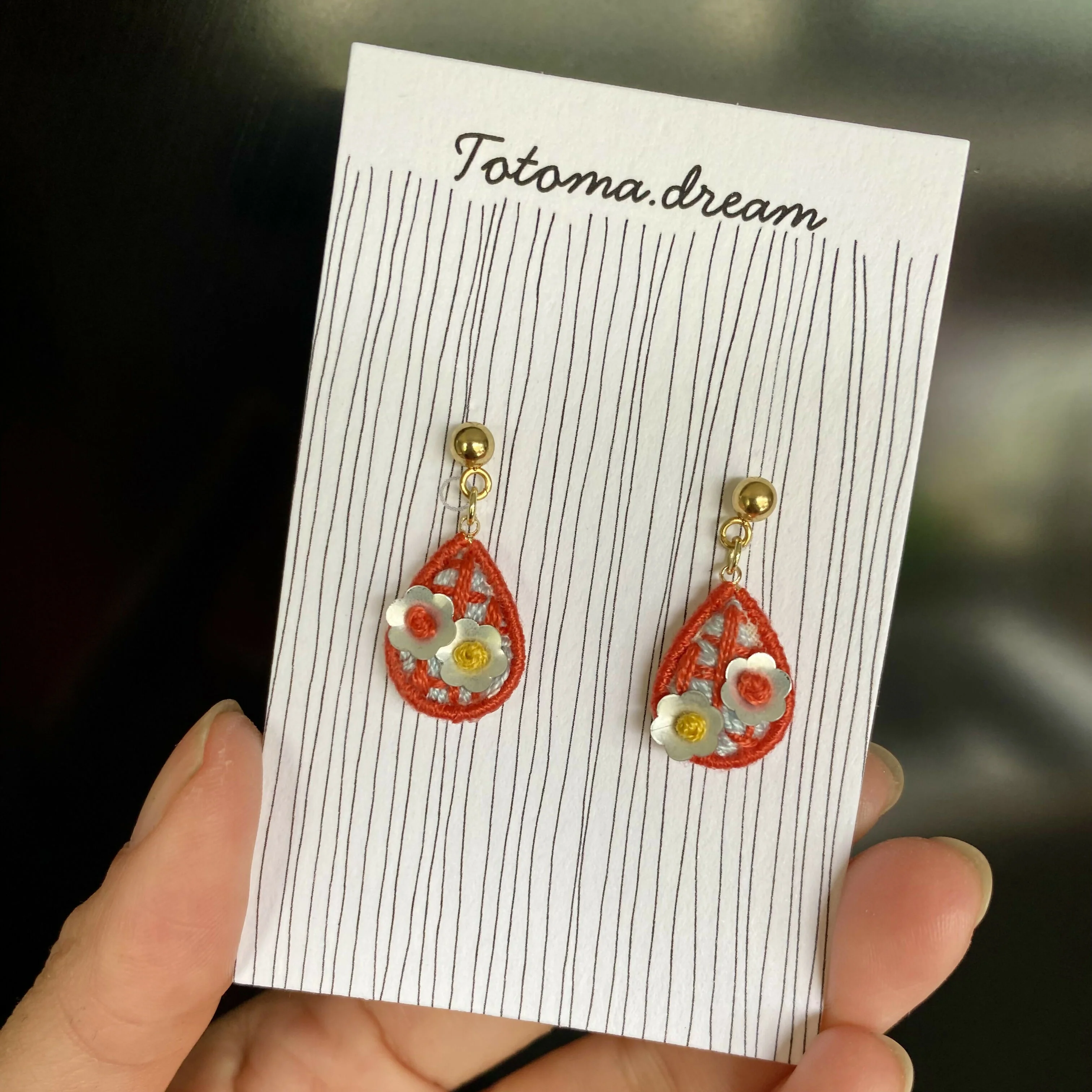 Pendant Crystal Embroidery Earrings (Waterdrop) - Image 36
