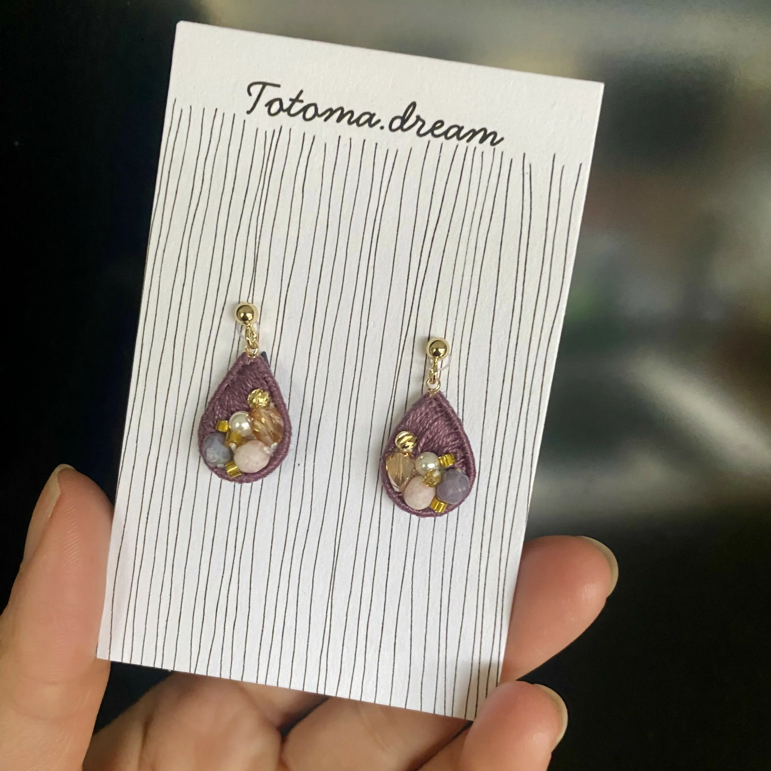Pendant Crystal Embroidery Earrings (Waterdrop) - Image 39
