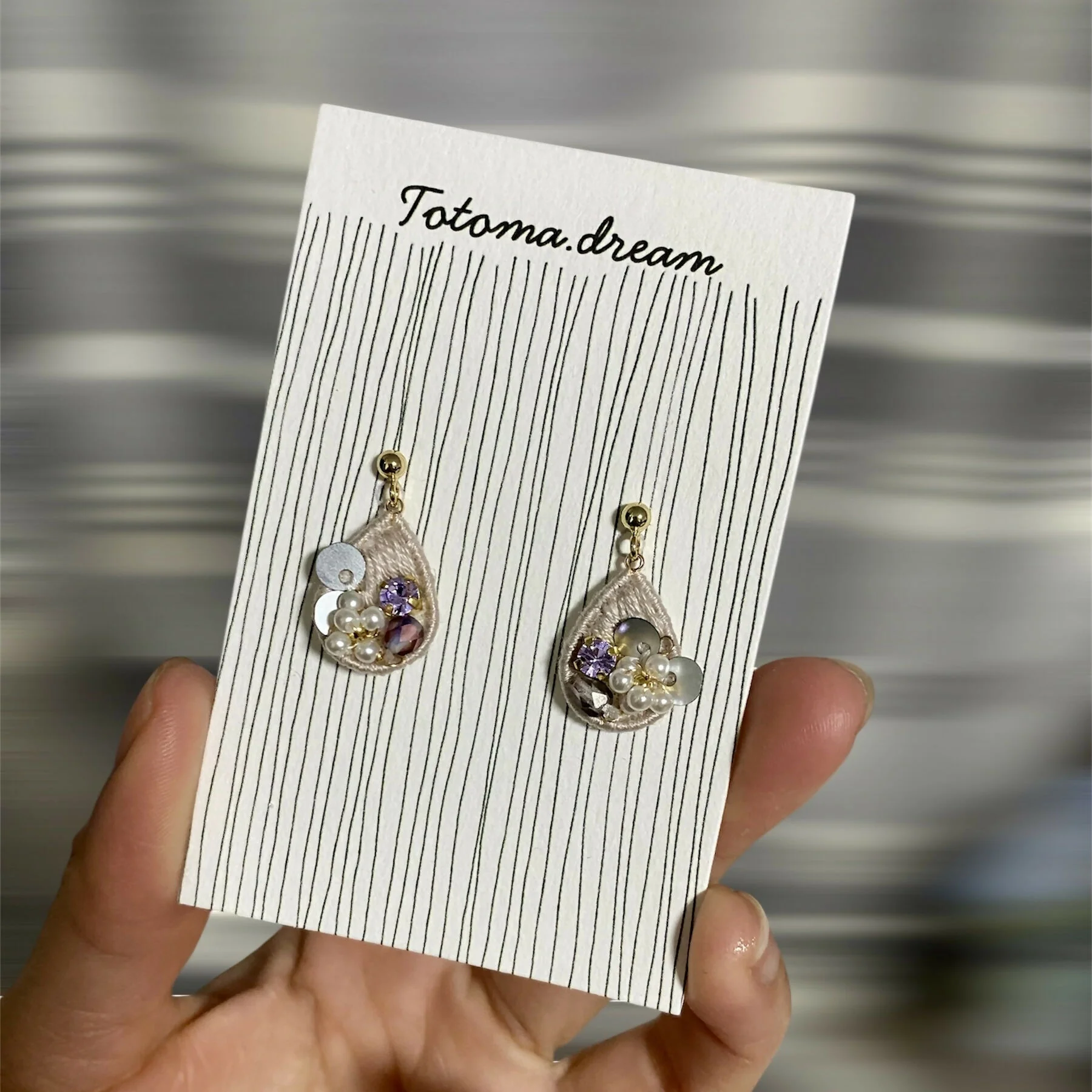 Pendant Crystal Embroidery Earrings (Waterdrop) - Image 43