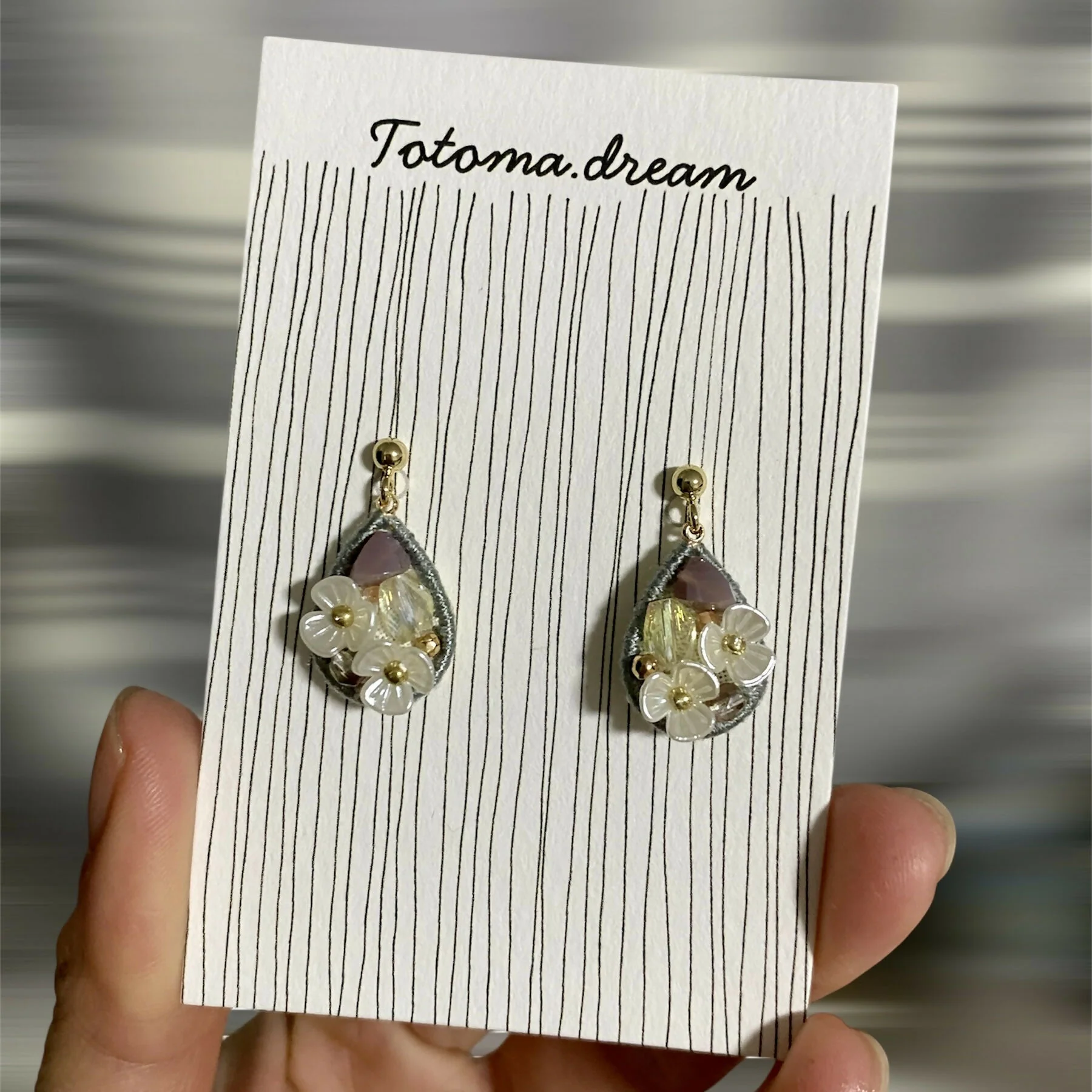 Pendant Crystal Embroidery Earrings (Waterdrop) - Image 44