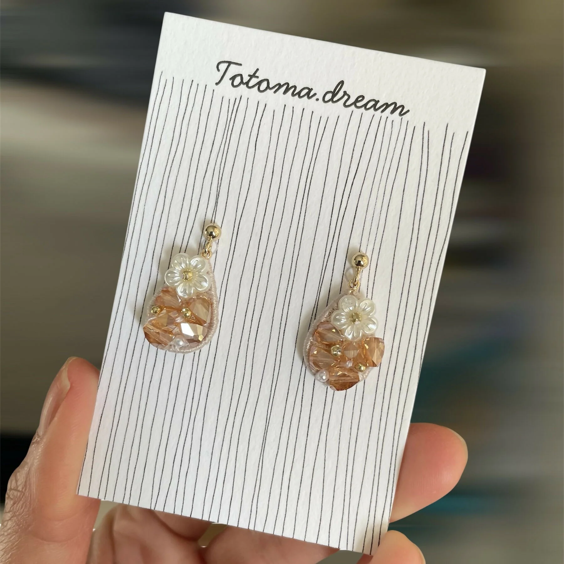 Pendant Crystal Embroidery Earrings (Waterdrop) - Image 45