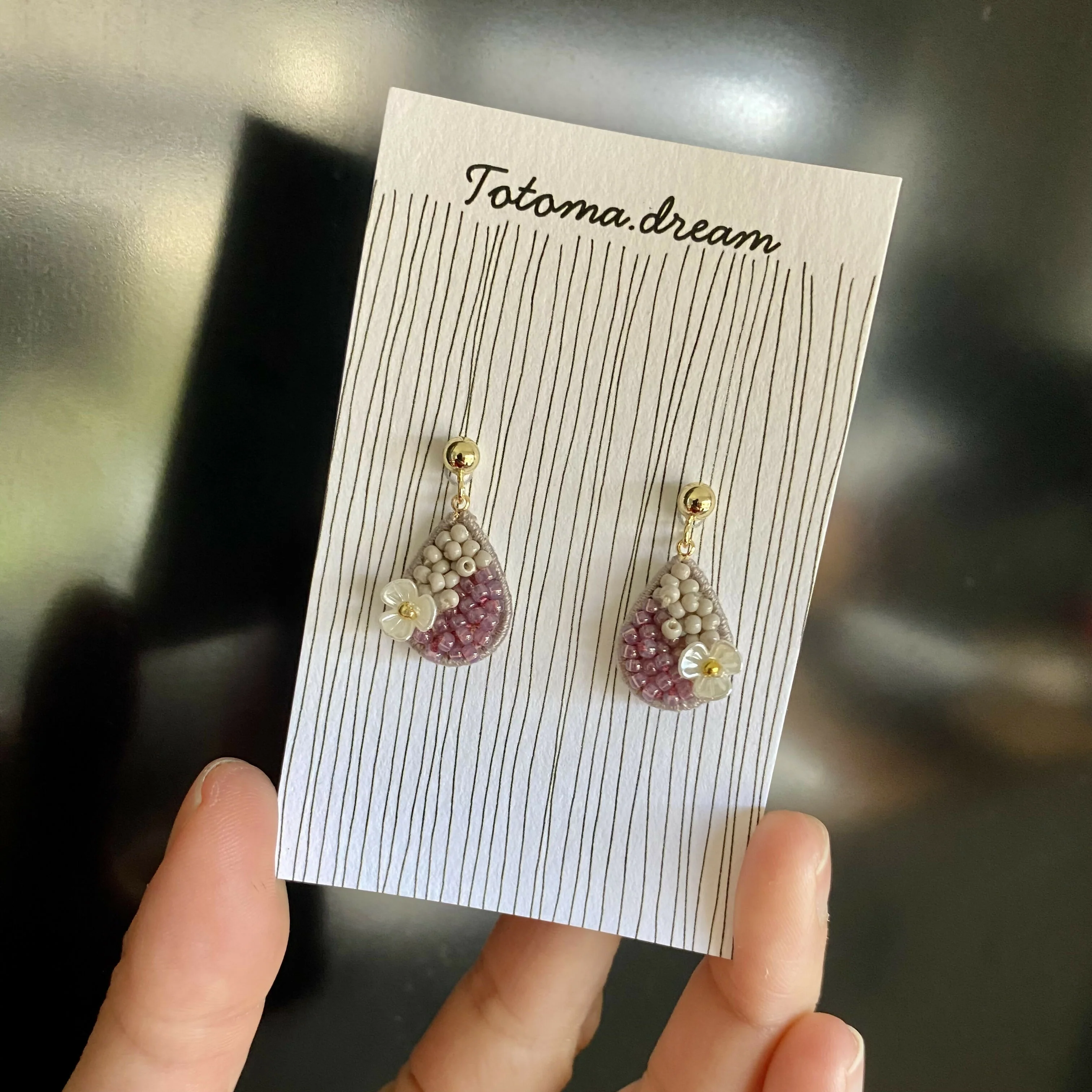 Pendant Crystal Embroidery Earrings (Waterdrop) - Image 7