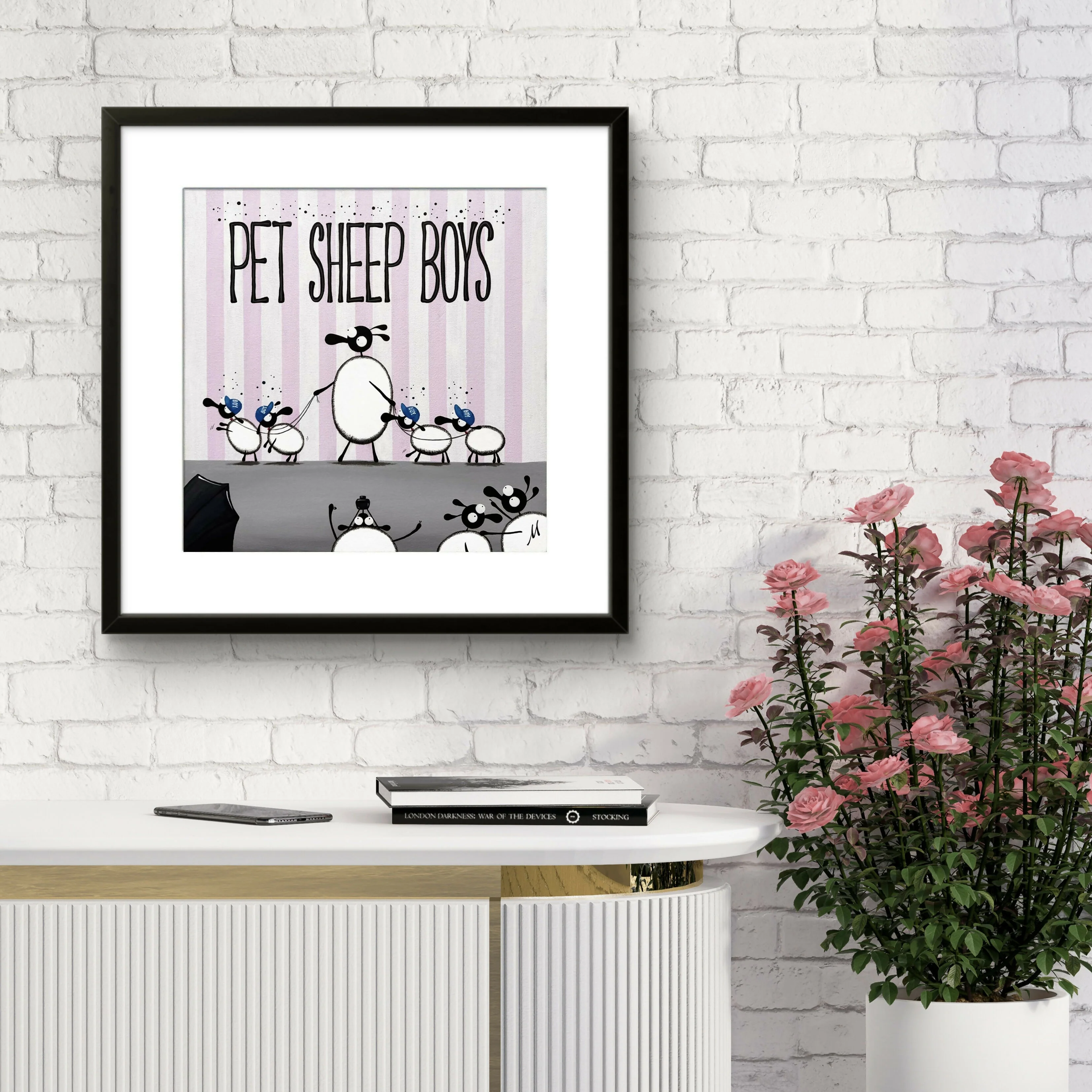 Pet Sheep Boys - 20” Framed Limited Edition Print - Image 2