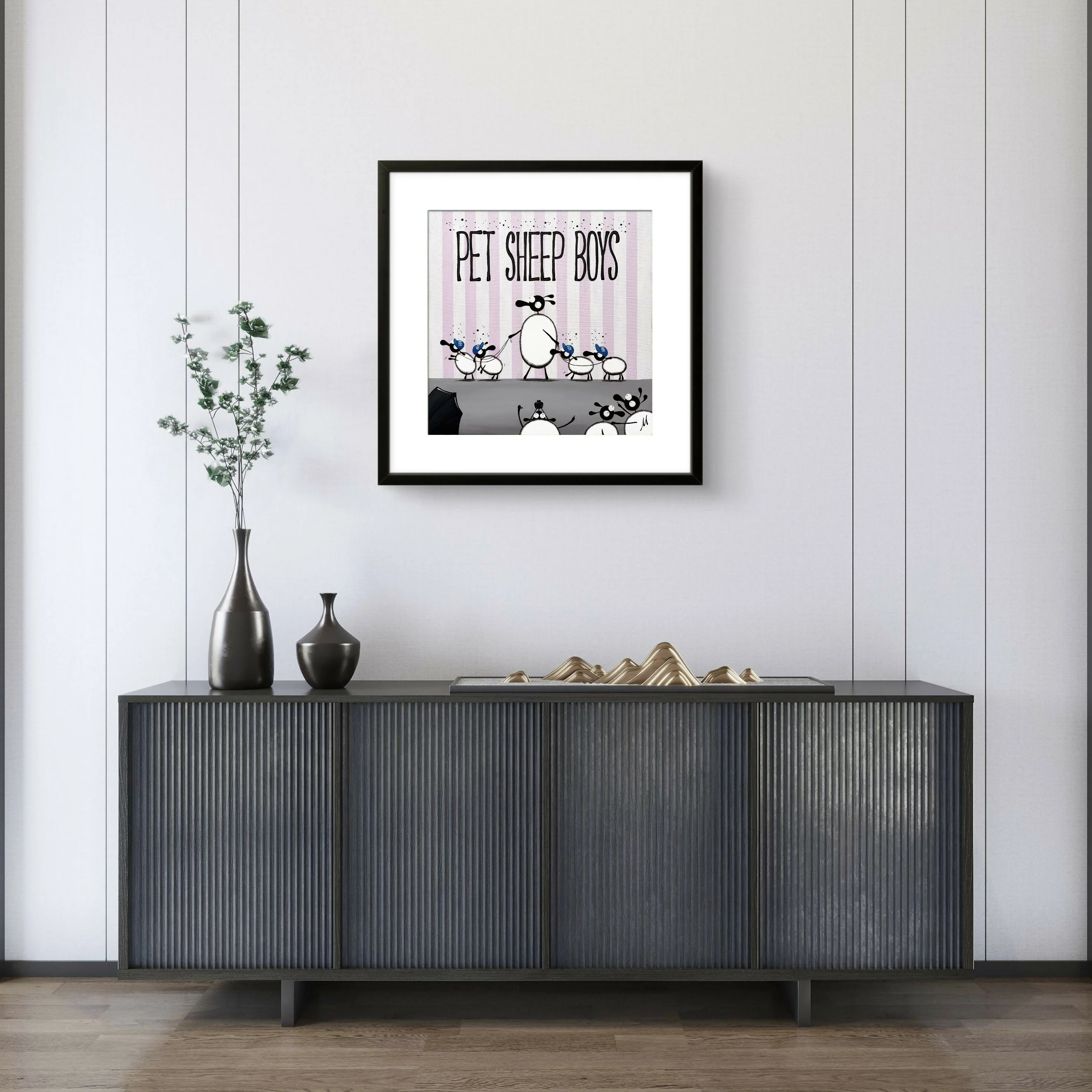Pet Sheep Boys - 20” Framed Limited Edition Print - Image 3