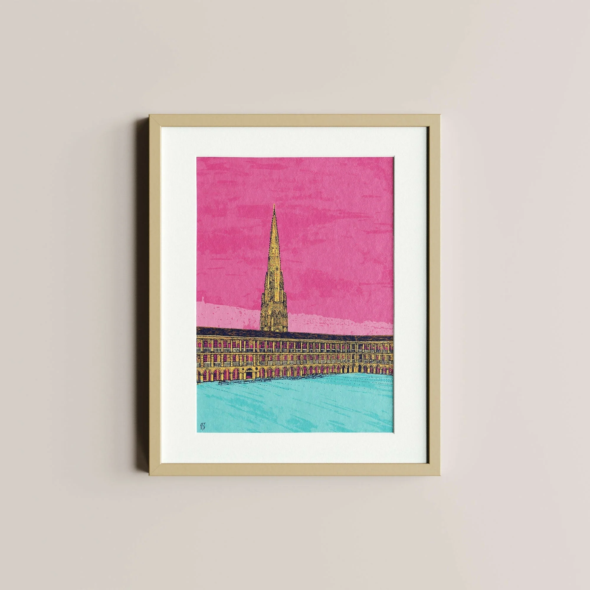 Piece Hall Halifax Art Print – Yorkshire Landmark Illustration - Image 3