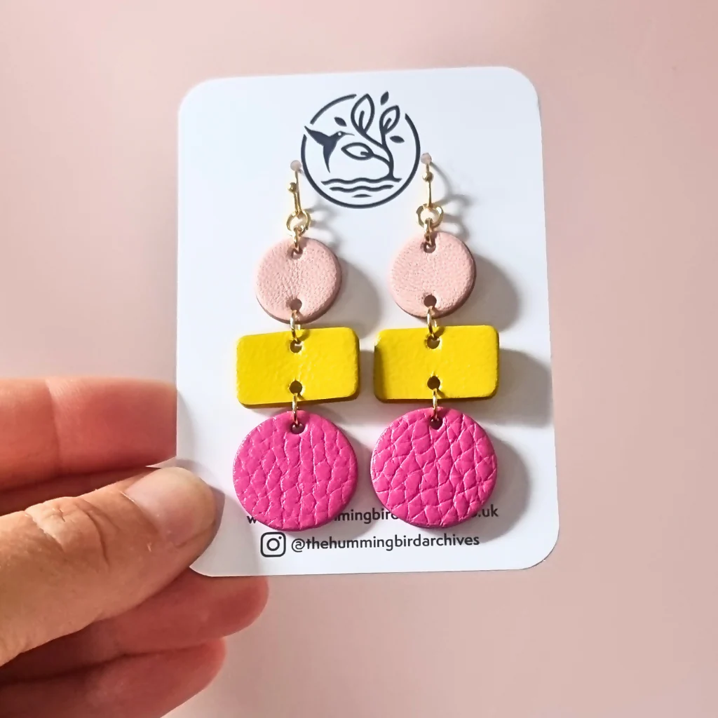 Pink and Yellow Earrings
