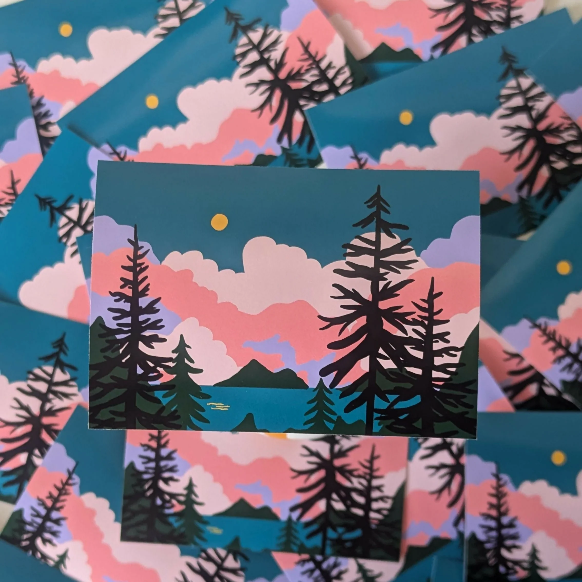 Pink Clouds Vinyl Sticker - Image 3