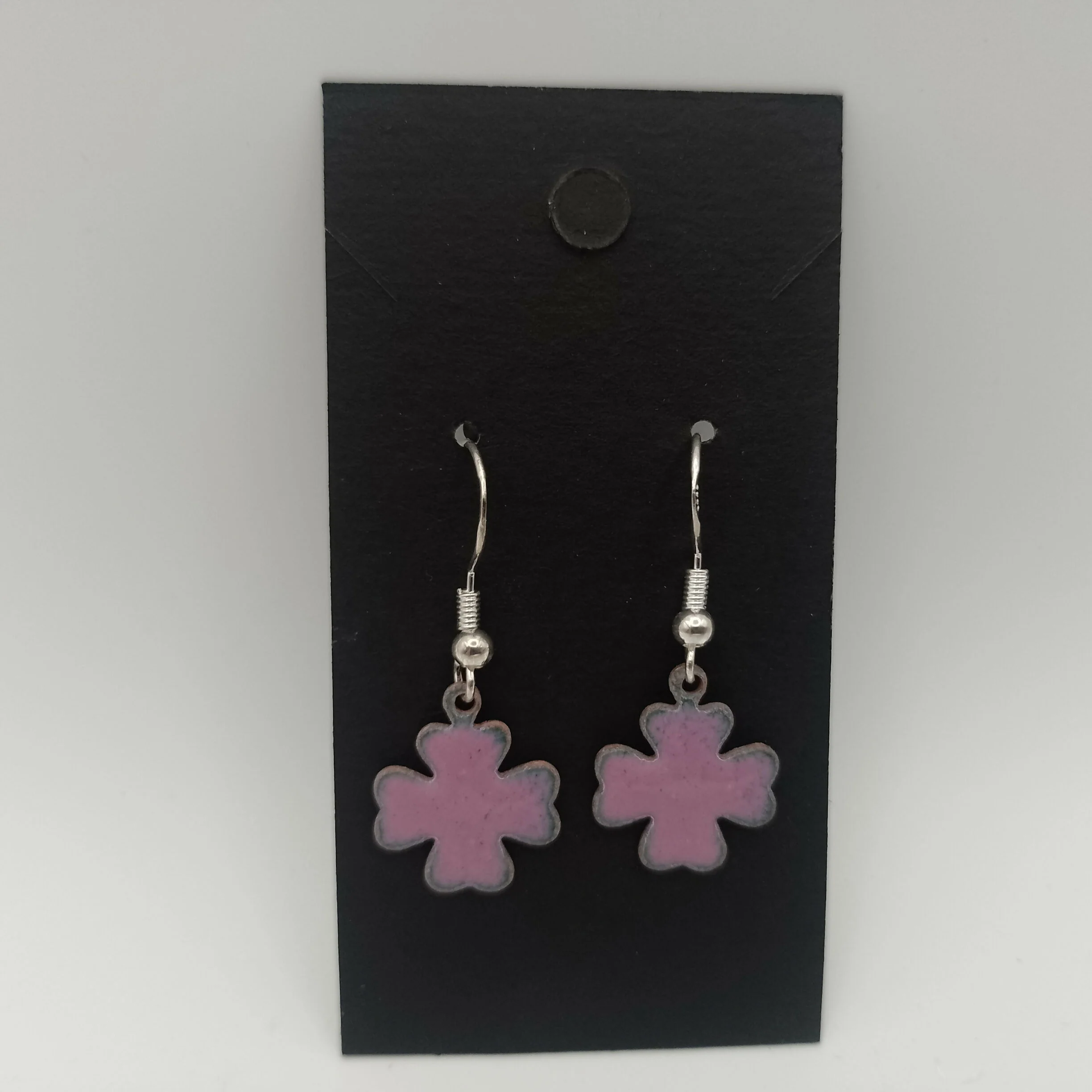 Pink Enamel Earrings